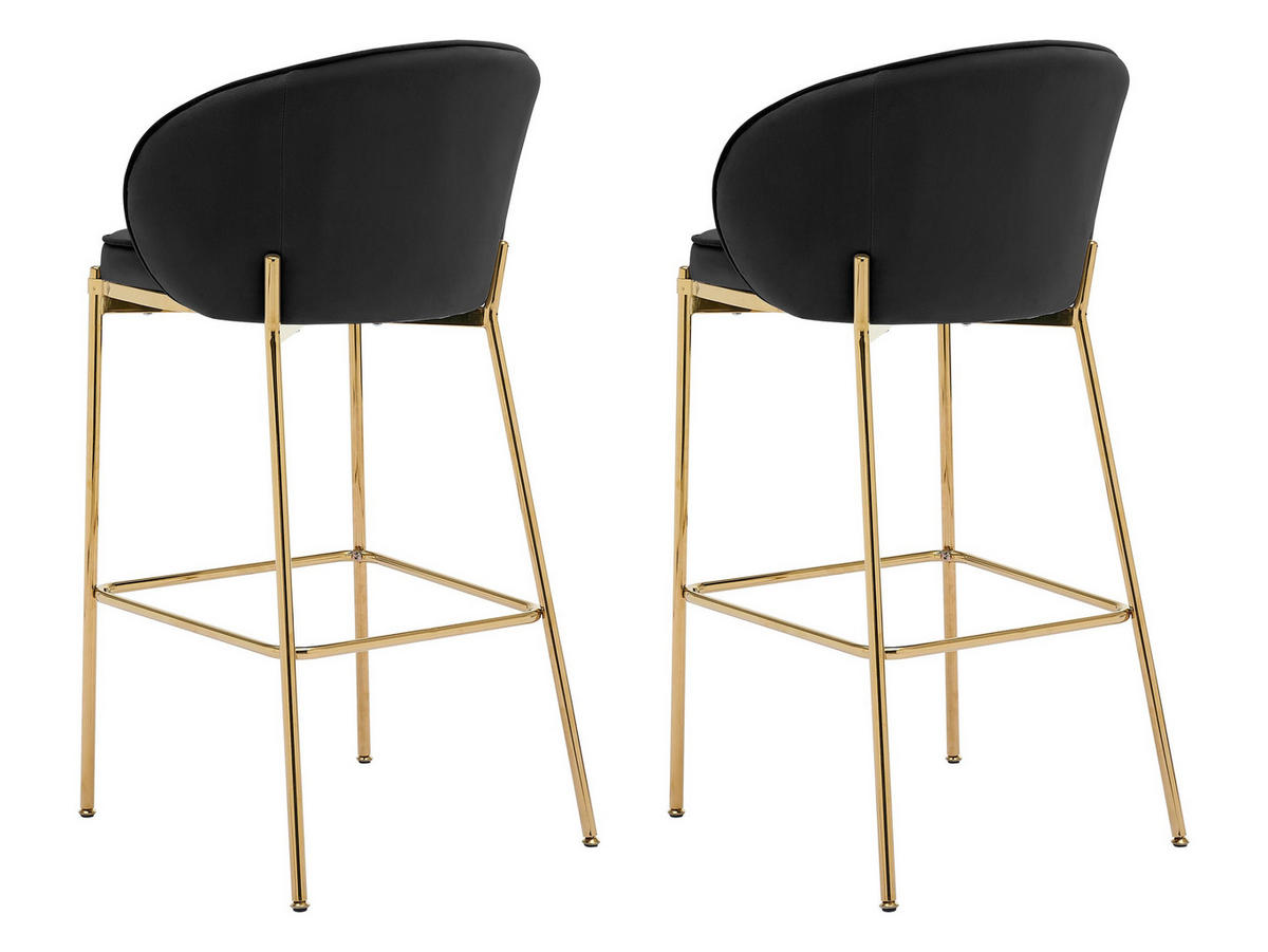 BARHOCKER-SET Muz BS-1258/GL - Goldfarben/Schwarz, Textil/Metall (55/101/51cm) - MIRJAN24