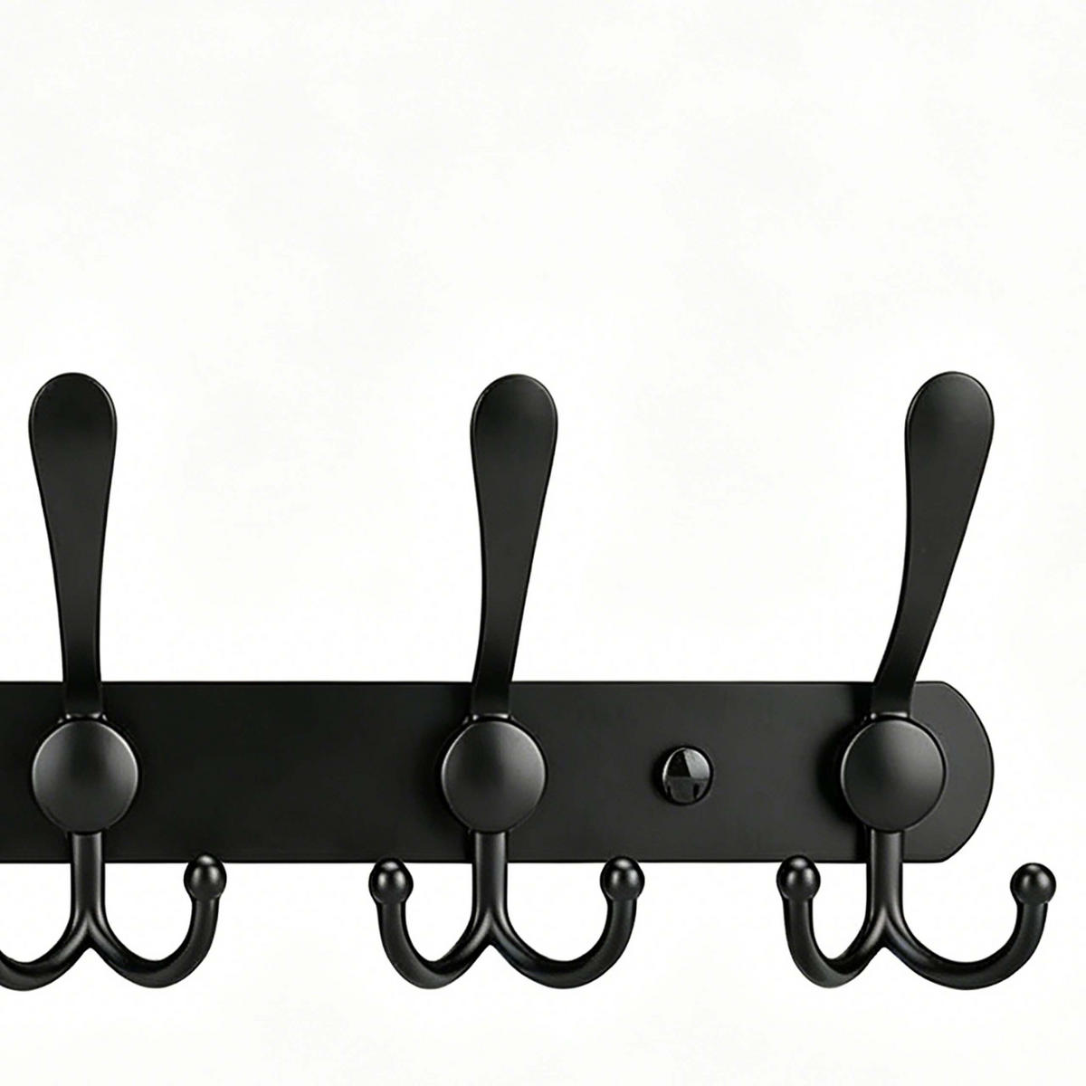 GARDEROBENLEISTE Schwarz 2er-Set Edelstahl 13x42x6 cm - Schwarz, Metall (42/13/6cm) - Relaxdays