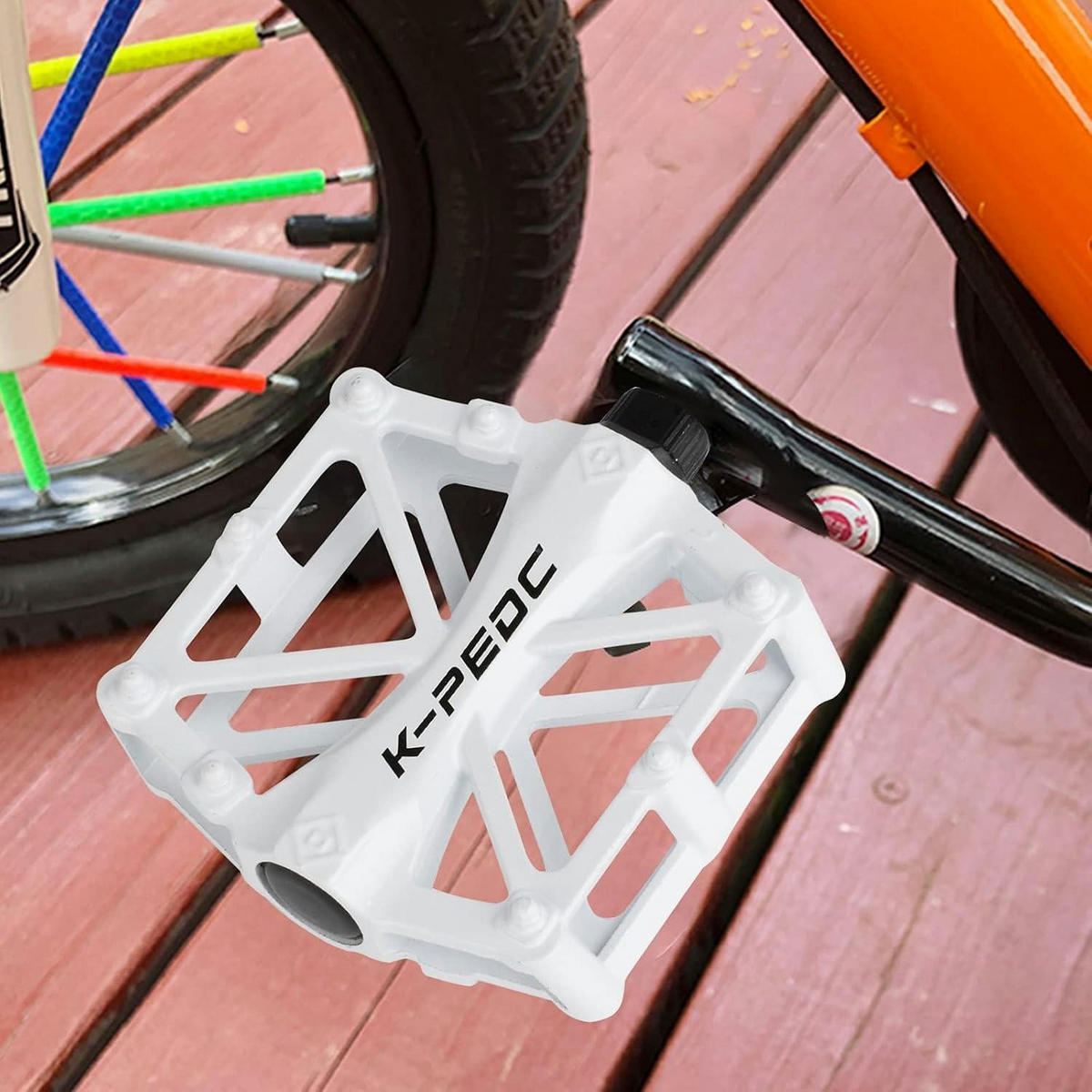 FAHRRAD Pedale Aluminium Anti Rutsch 9/16 Zoll Weiß - Weiß, Metall (9.1/1.5/9.2cm)