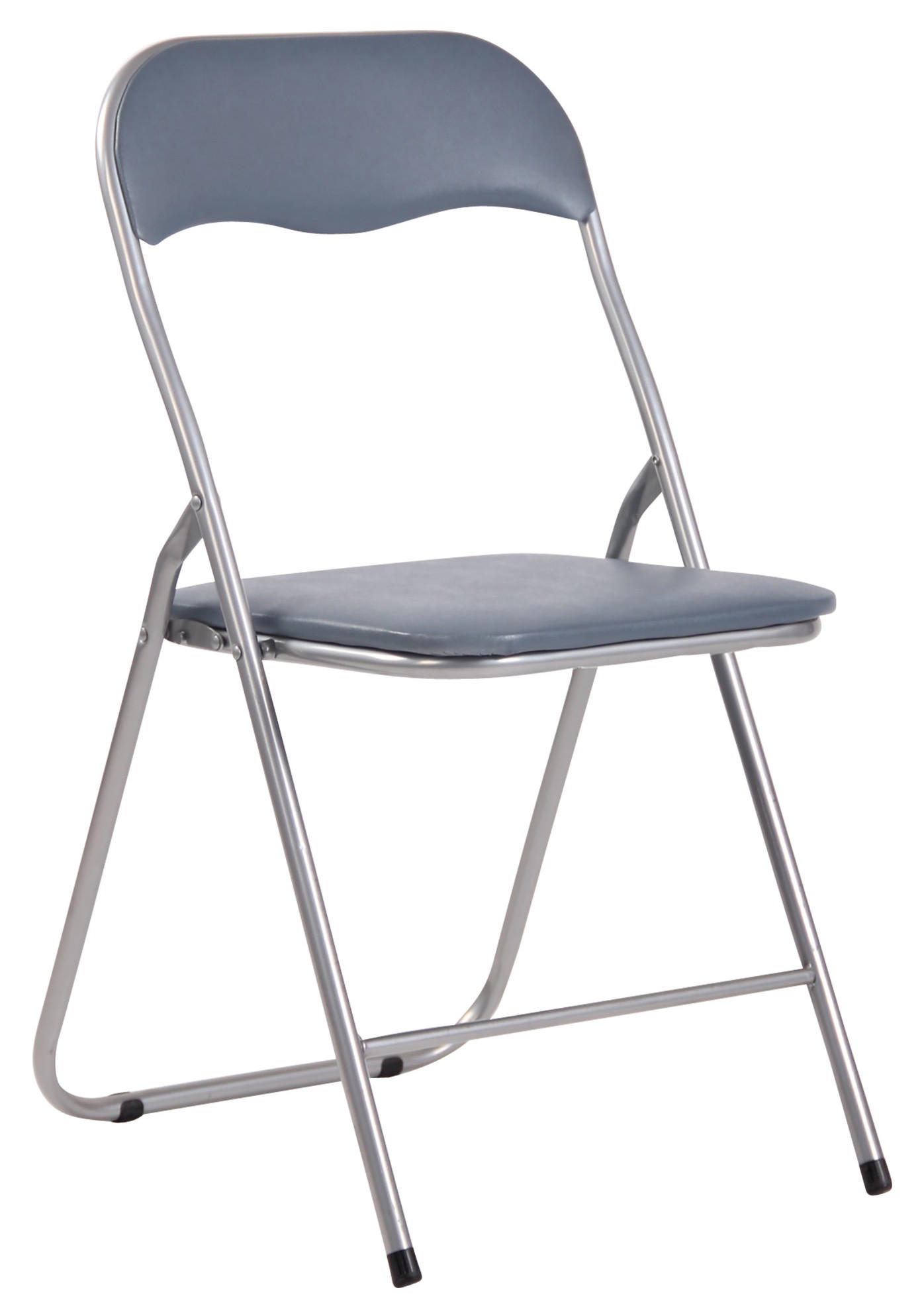 KLAPPSTUHL 2er Set Kunststoff grau/silber - Silberfarben/Grau, Kunststoff/Textil (45/78/45cm) - CLP