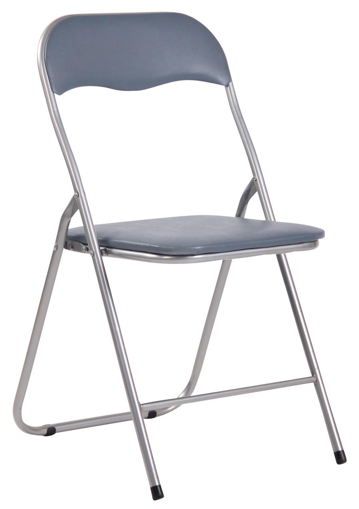 KLAPPSTUHL 2er Set Kunststoff grau/silber - Silberfarben/Grau, Kunststoff/Textil (45/78/45cm) - CLP