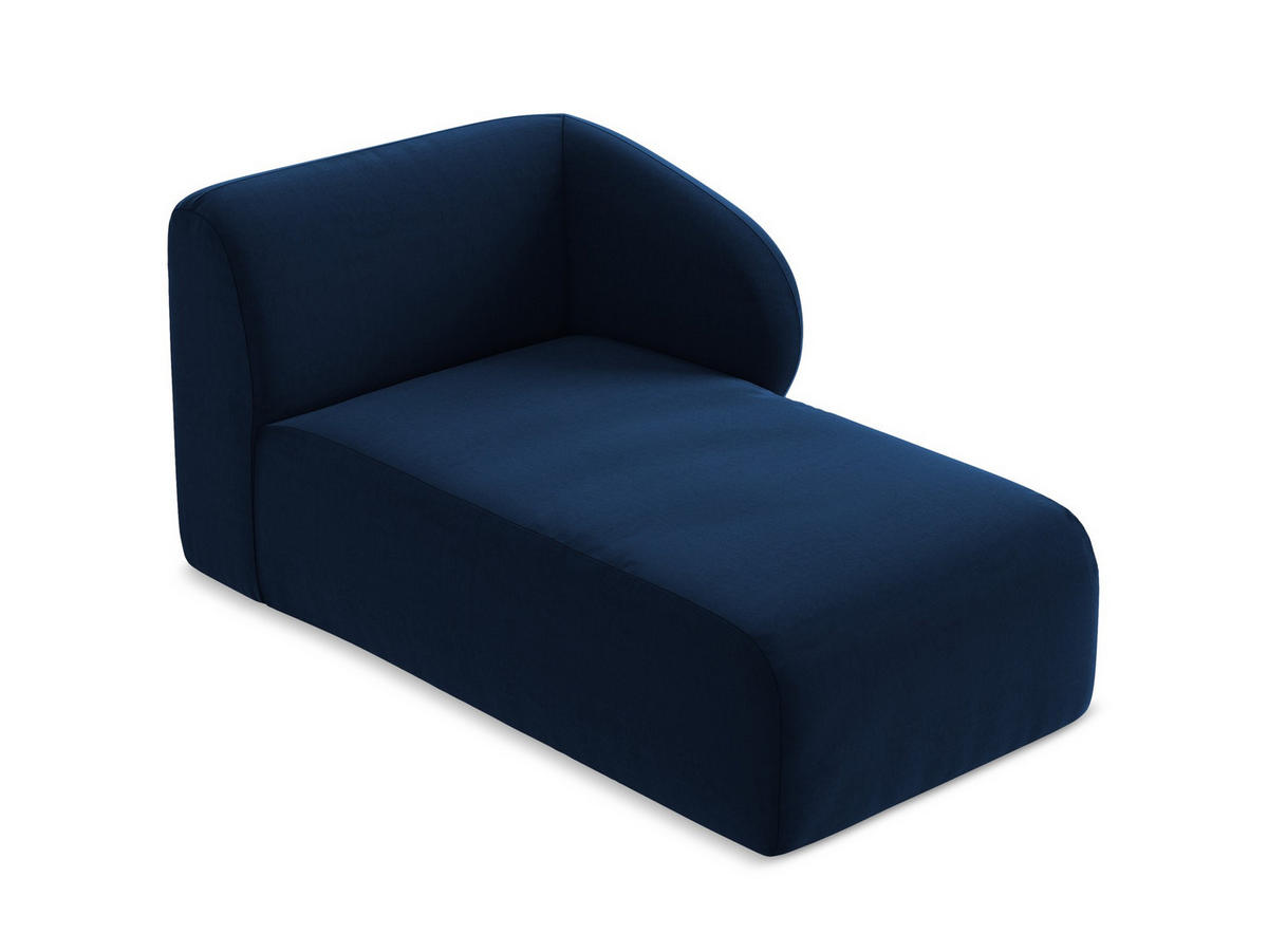 SOFAELEMENT Rechts Samt Stoff Blau - Türkis/Schwarz, Holzwerkstoff/Kunststoff (91/75/166cm) - Makamii