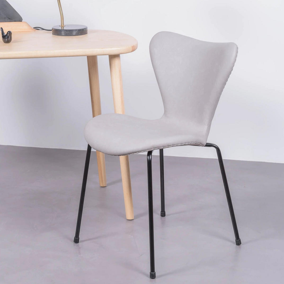 STUHL Kunstleder Grau - Grau, Textil (49/79/48cm) - Nest Dream