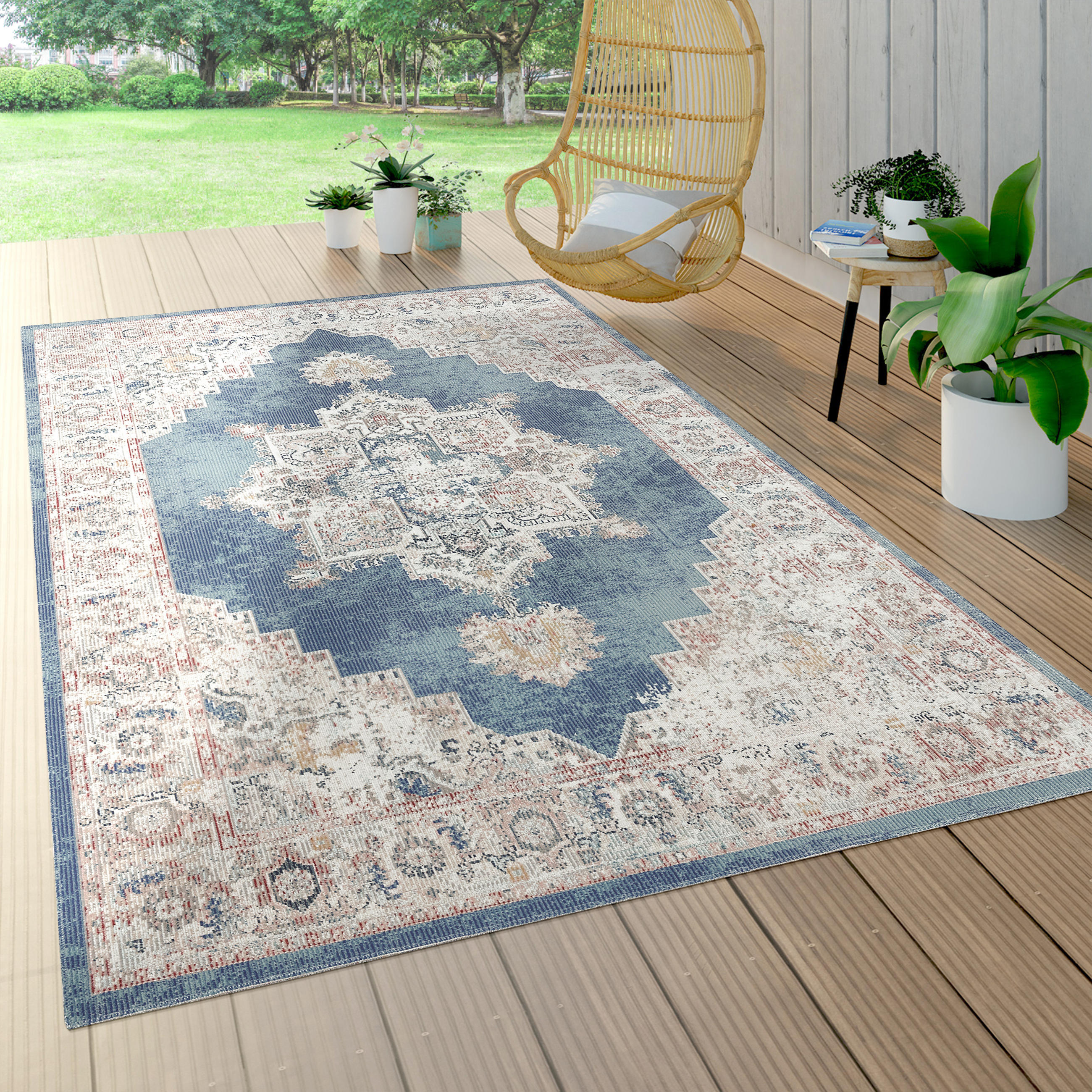 OUTDOORTEPPICH 200/200 cm Torres 275 - Blau, Textil (200/200cm) - Paco Home