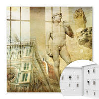 SCHLÜSSELBOX Weiß 30x30 cm – Türöffnung nach rechts - Florentiner Renaissance - Beige, Metall (30/30/5cm) - TULUP