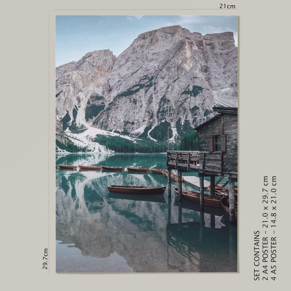 POSTER Set Mit 6 Winterberg Wandbild A3 & A4 Rahmenlos - Klar, Papier (29/3cm) - Nacnic