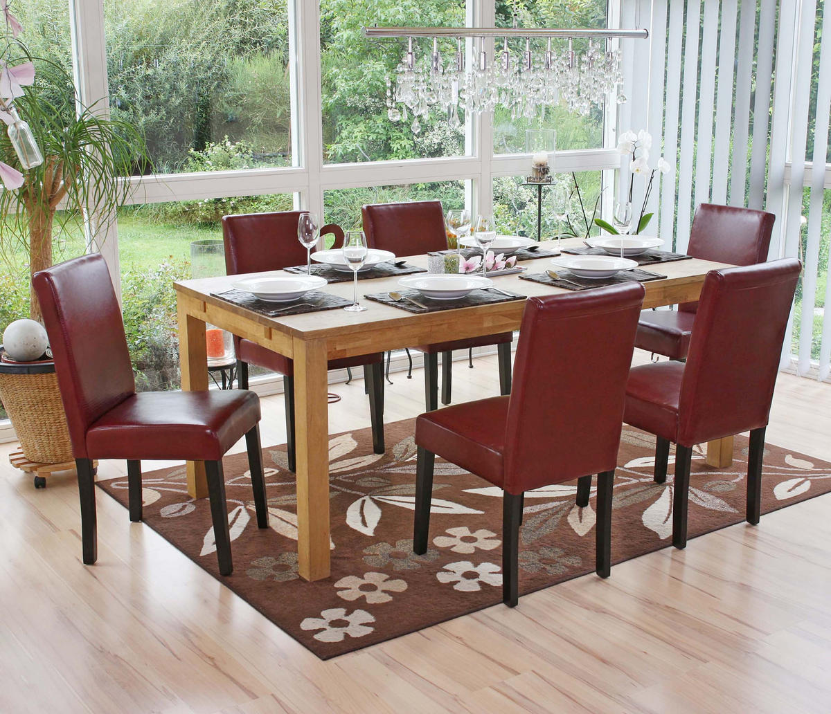 ESSZIMMERSTUHL Bordeaux 6er-Set - Bordeaux, Textil (43/90/56cm) - MCW