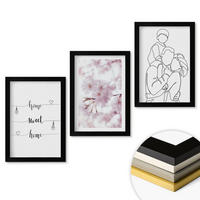 WANDBILDER 3er-Set - 20x30 cm Schwarzer Rahmen - Blumenfamilie minimalistisch - Schwarz, Kunststoff (20/30cm) - ArtPrintCave