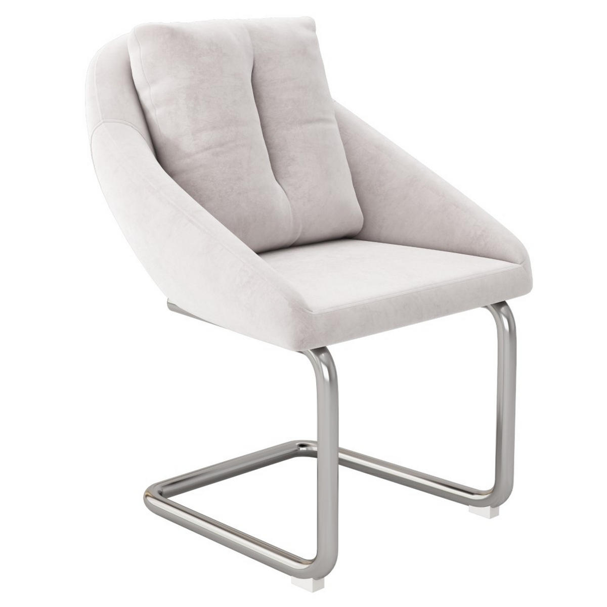 STUHL-SET 2 Stück mit Kissen in Beige，gewölbte Stützbeine - Beige, Textil (59/82/57cm) - KOMHTOM