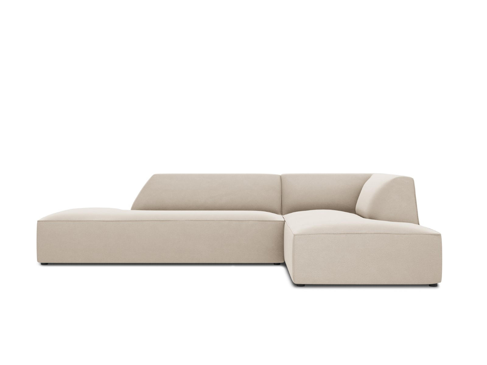 ECKSOFA rechts Ruby aus Samt beige 4 Sitzplätze - Beige, Textil (180/273cm) - Micadoni