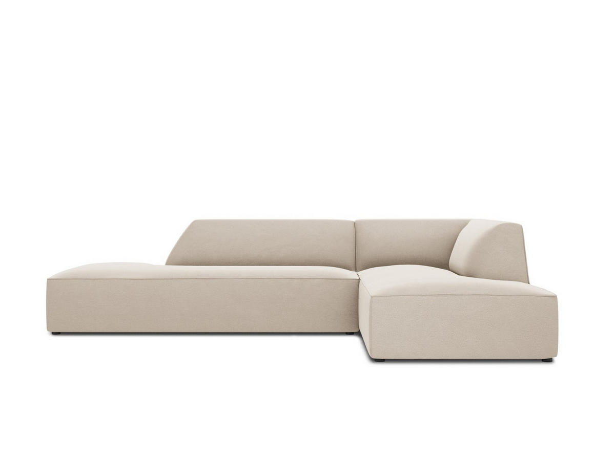 ECKSOFA rechts Ruby aus Samt beige 4 Sitzplätze - Beige, Textil (180/273cm) - Micadoni
