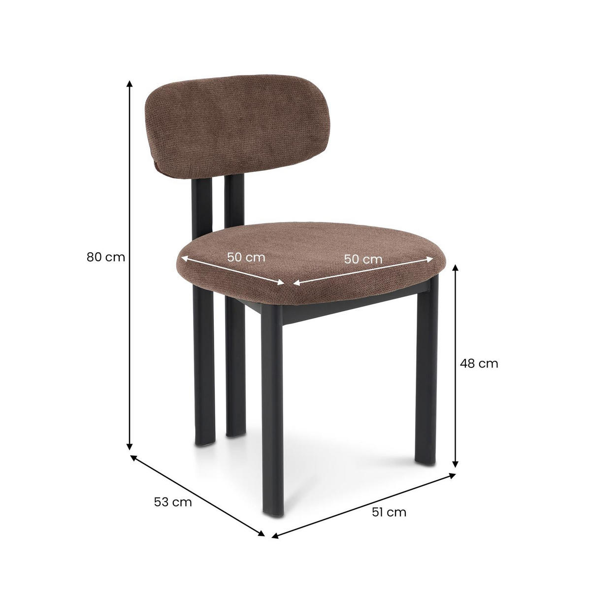 ESSZIMMERSTUHL FRANCA 2er-Set braun - Braun, Textil (51/80/53cm) - IDIMEX
