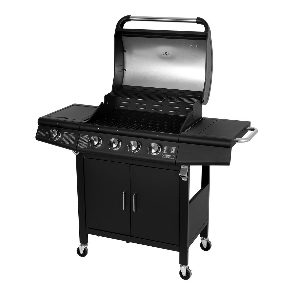 GASGRILL RED 4+1 - Schwarz, Metall (135/114/54cm) - TAINO