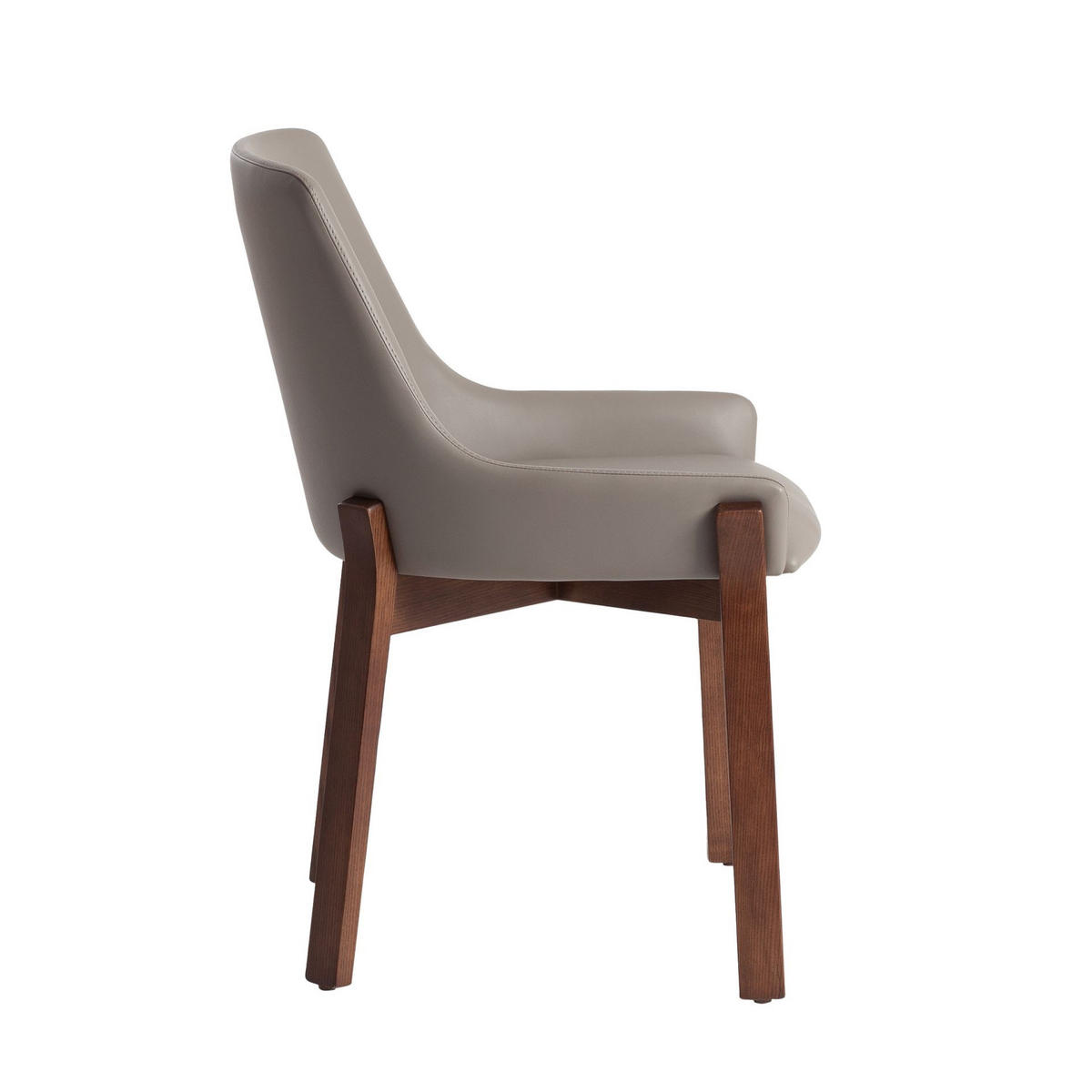 STUHL Dunkelnerz aus Kunstleder 59/60/80 cm - Taupe/Fango, Leder/Holz (59/80/60cm) - ANGEL CERDA