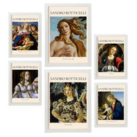 POSTER Set Mit 6 Sandro Boticelli Sammlung A3 & A4 Weißer Rahmen - Weiß, Papier (29/3cm) - Nacnic