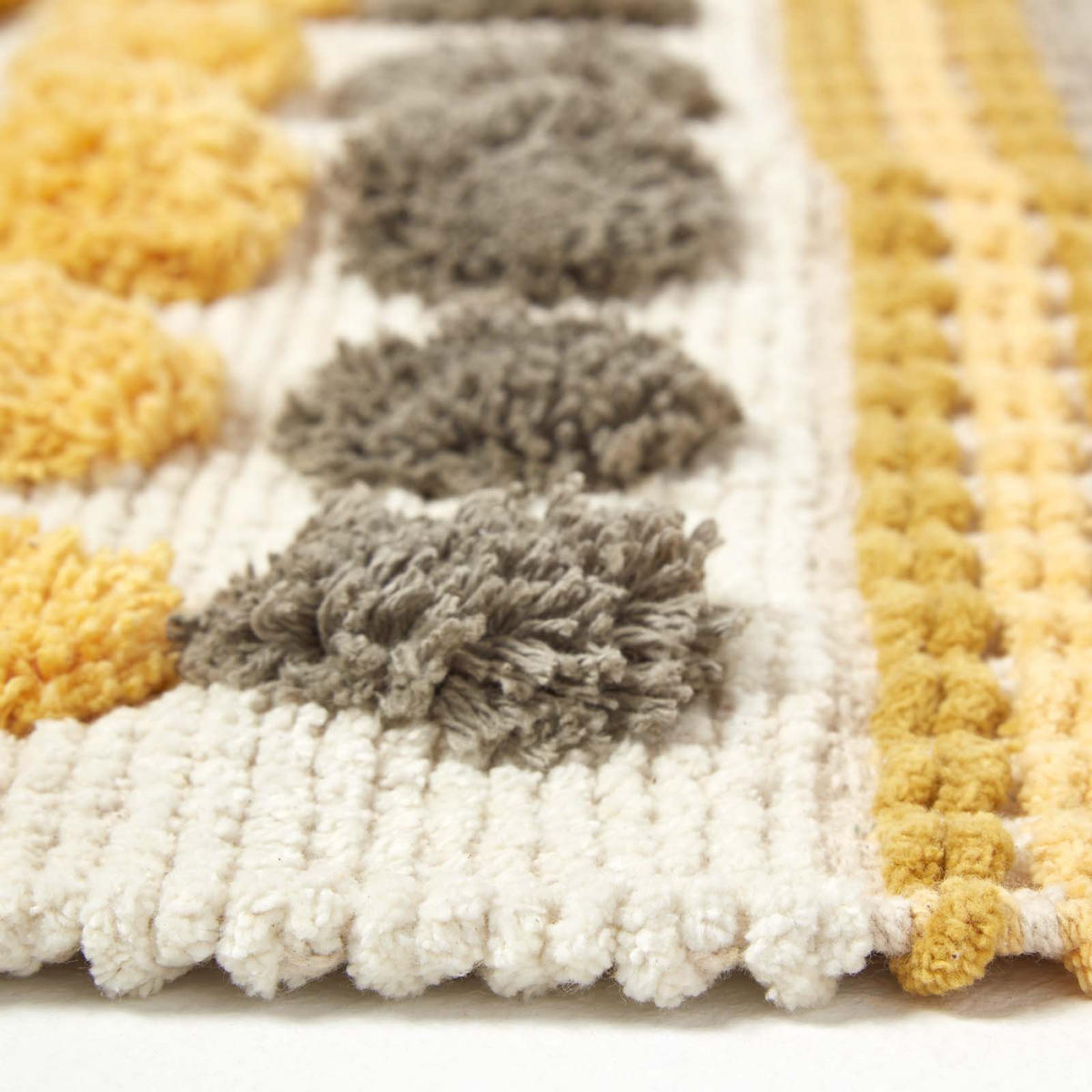 BAUMWOLL-TEPPICHLÄUFER Chenille gemustert 66/200 cm - Currygelb, Textil (66/200cm) - Homescapes