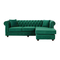 SOFA ohne Schlafmöglichkeit - 4 Personen - Samt, Stoff - Grün - - Grün, Textil (228/72/163cm) - Vente-Unique