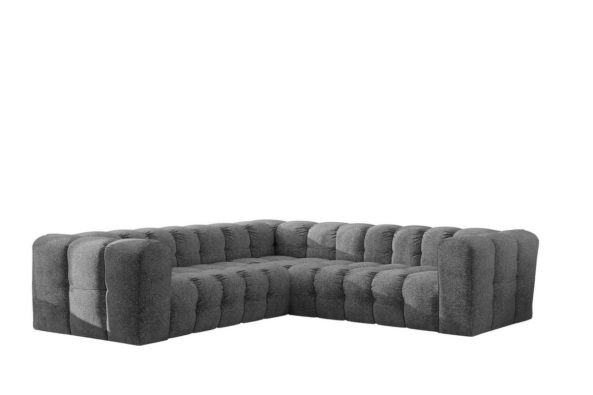 ECKSOFA Corner Mit Steppung BALOO, Chenille-Stoff Arena, Anthrazit - Anthrazit, Holz (270/270cm) - Kaiser Möbel