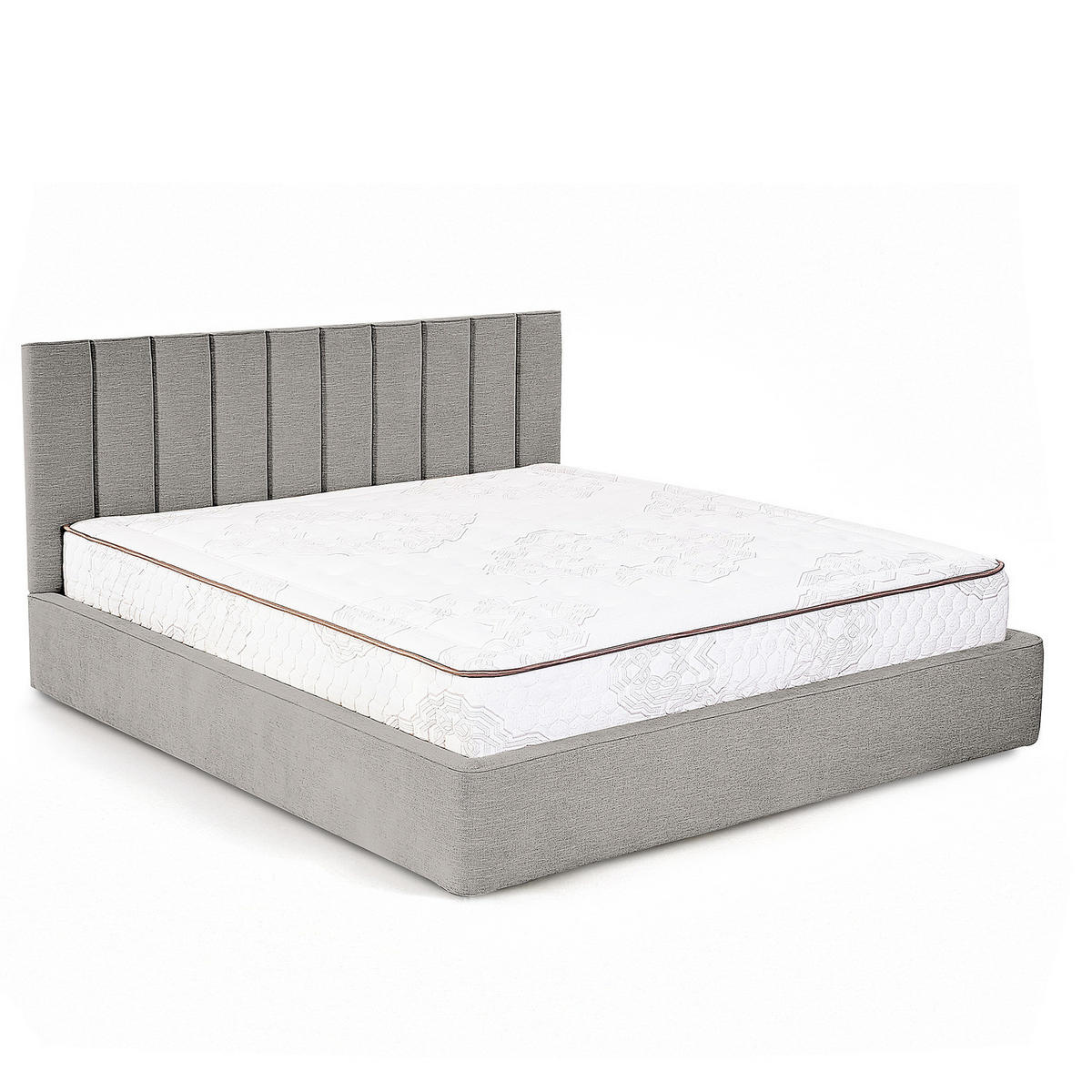 POLSTERBETT - Hellgrau, Textil (200/200cm) - home24