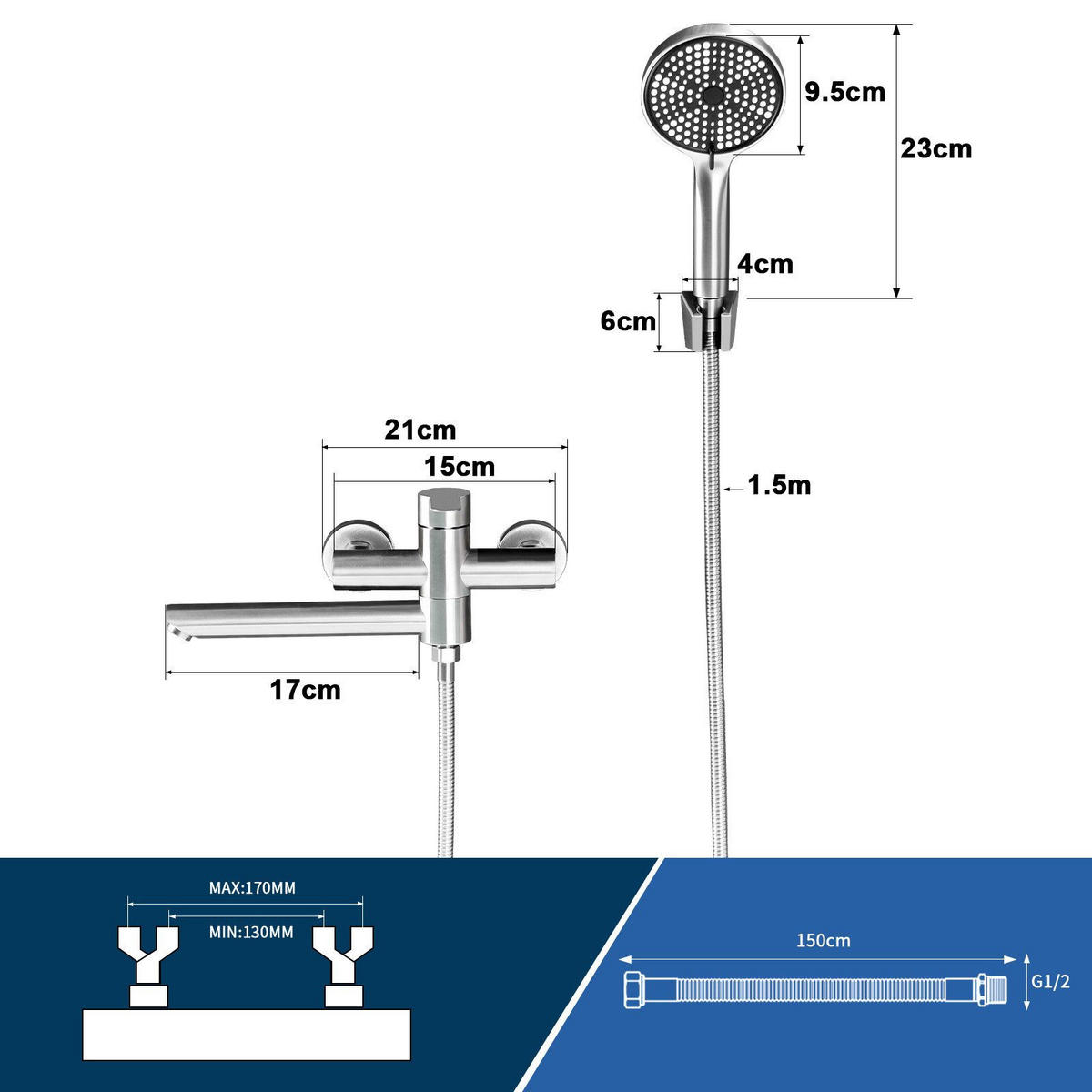 HANDBRAUSE BRAUNSCHWEIG Ⅲ 22/2/13 cm - Silberfarben, Metall (15/13/22cm) - Nettlife