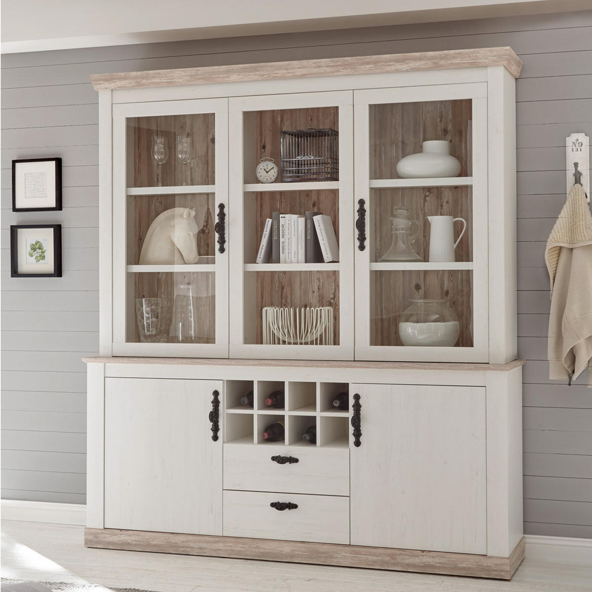 BUFFET Ferna-61 - Weiß, Holzwerkstoff (184/205/44cm) - Lomado