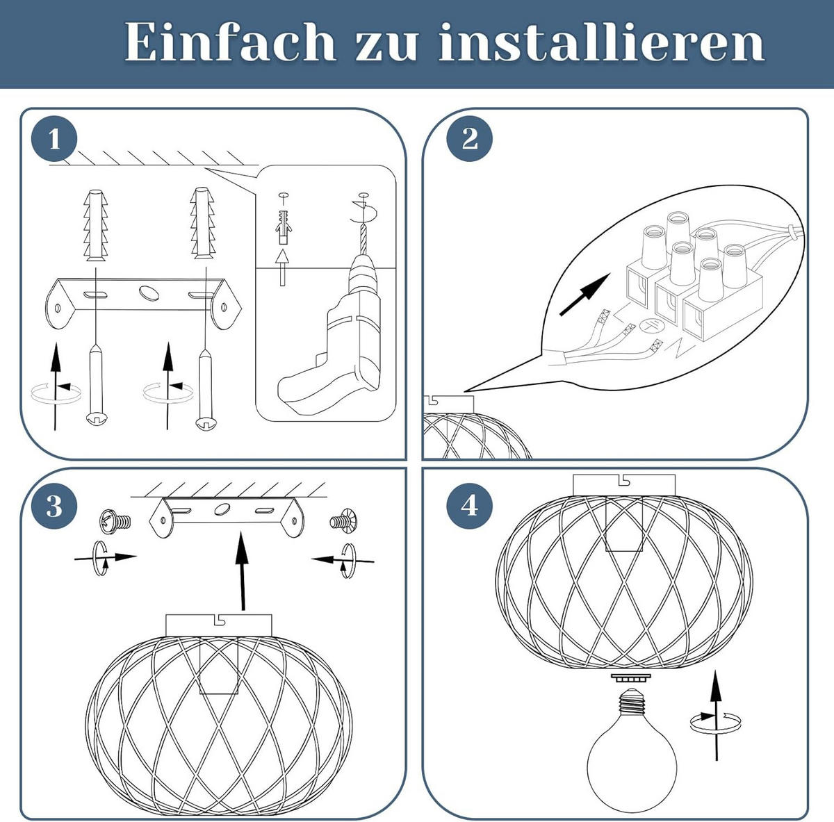 DECKENLEUCHTE Liorh 30/23/30 cm - Schwarz, Metall (30/30/23cm) - ZMH
