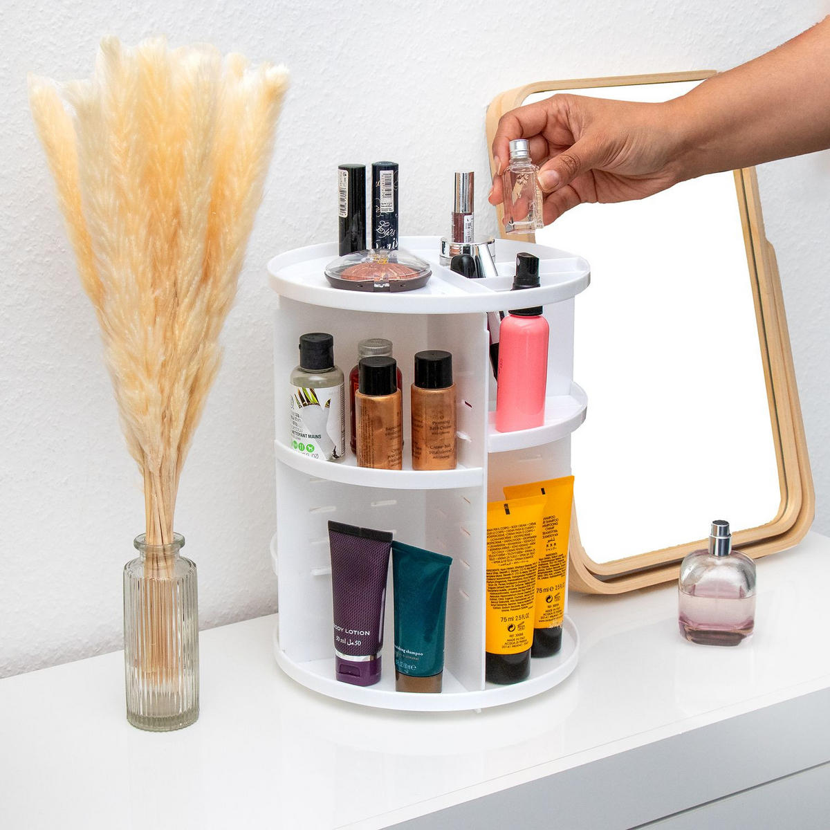 MAKE-UP-ORGANIZER 30/23 cm (Weiß) - Weiß, Kunststoff (23/30/23cm) - Intirilife