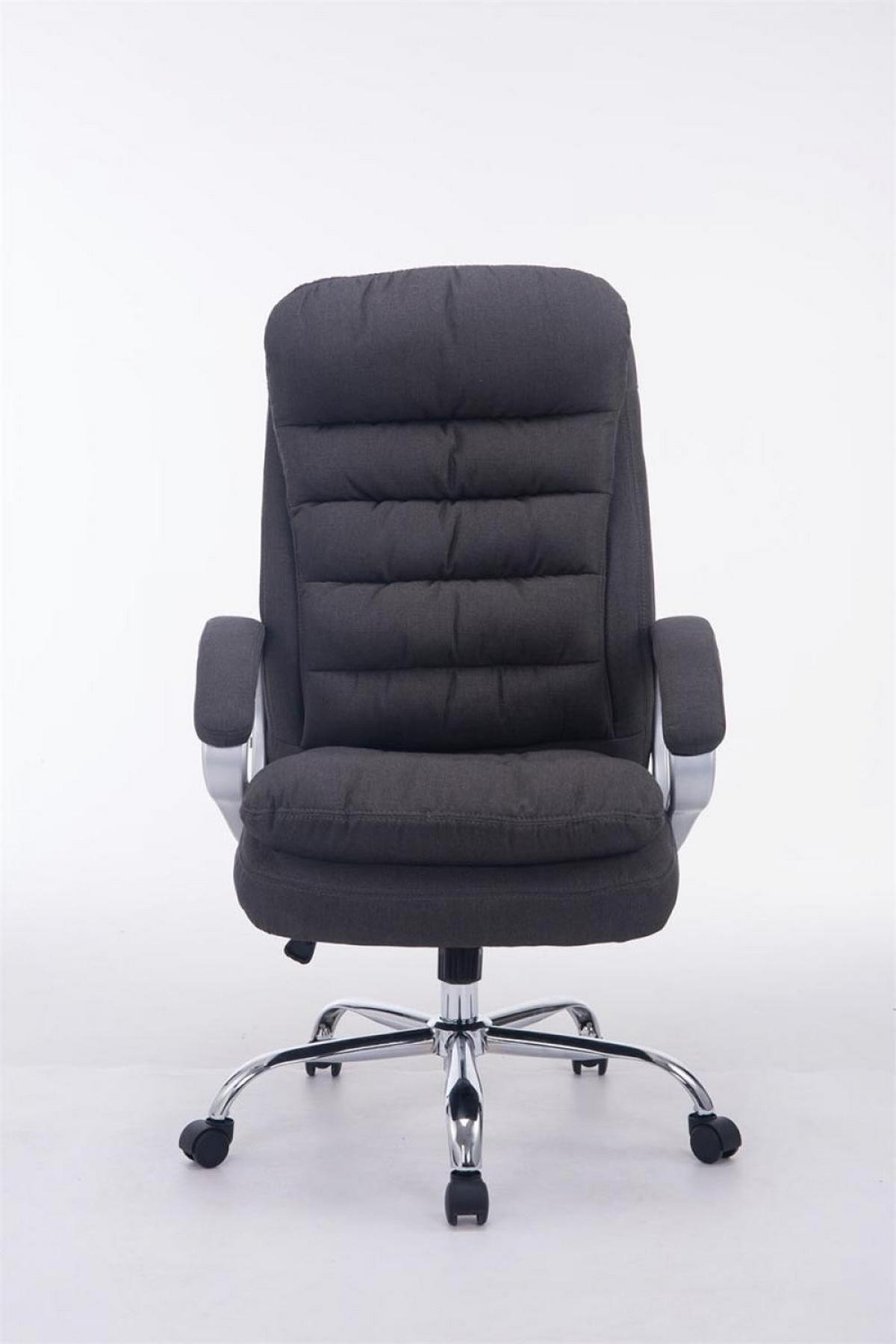 CHEFSESSEL Stoff dunkelgrau - Chromfarben/Dunkelgrau, Textil/Metall (68/116/77cm) - CLP