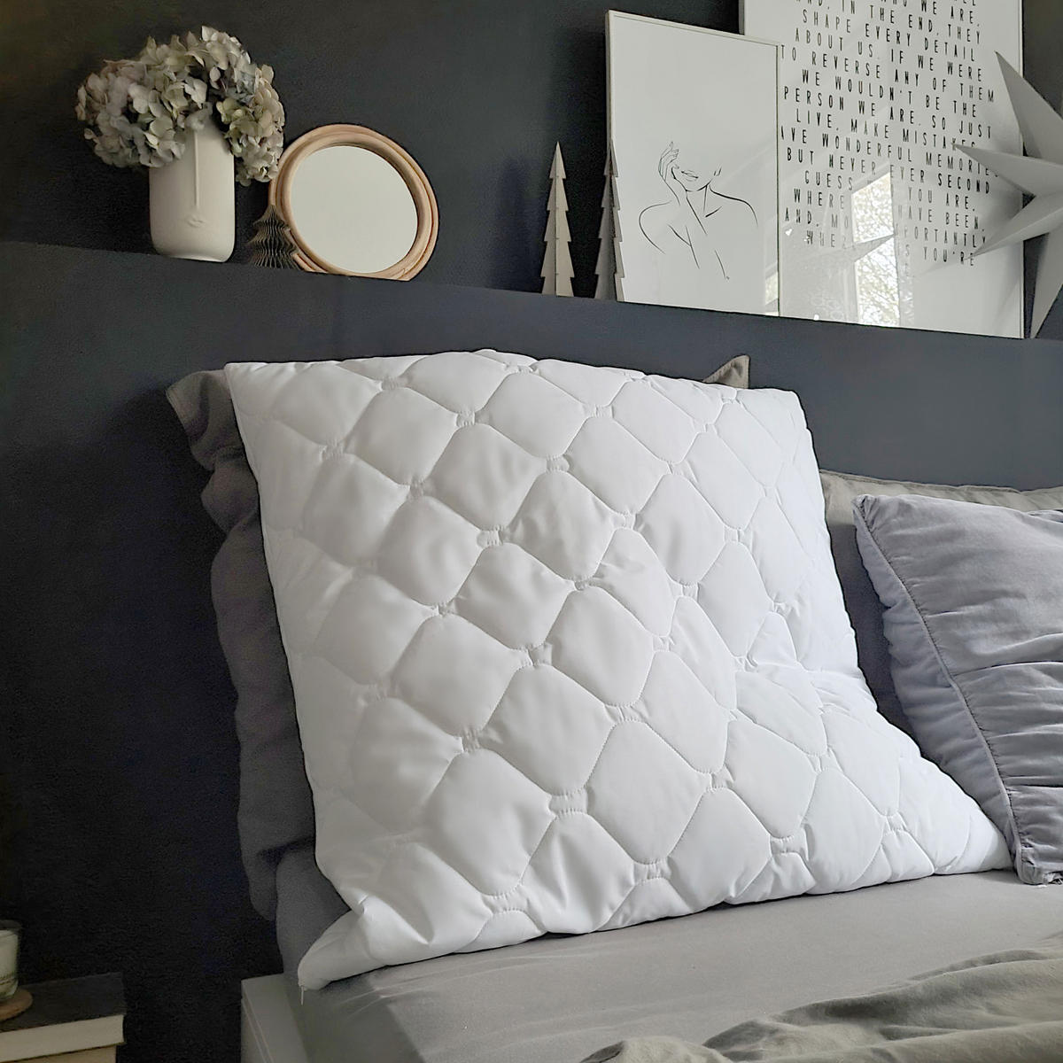 KISSEN, 80x80 cm, 100% Polyester-Hohlfaser Füllung, Weiß - Weiß, Textil (80/80cm) - Zollner