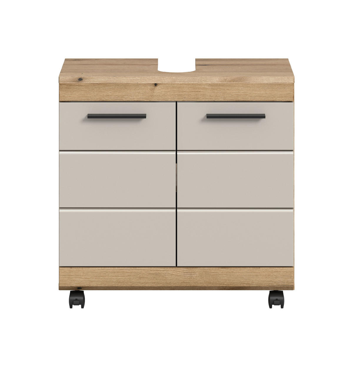 WASCHBECKENUNTERSCHRANK AUF ROLLEN Scout 60/34/60 cm - Braun, Holzwerkstoff (60/60/34cm) - Xonox