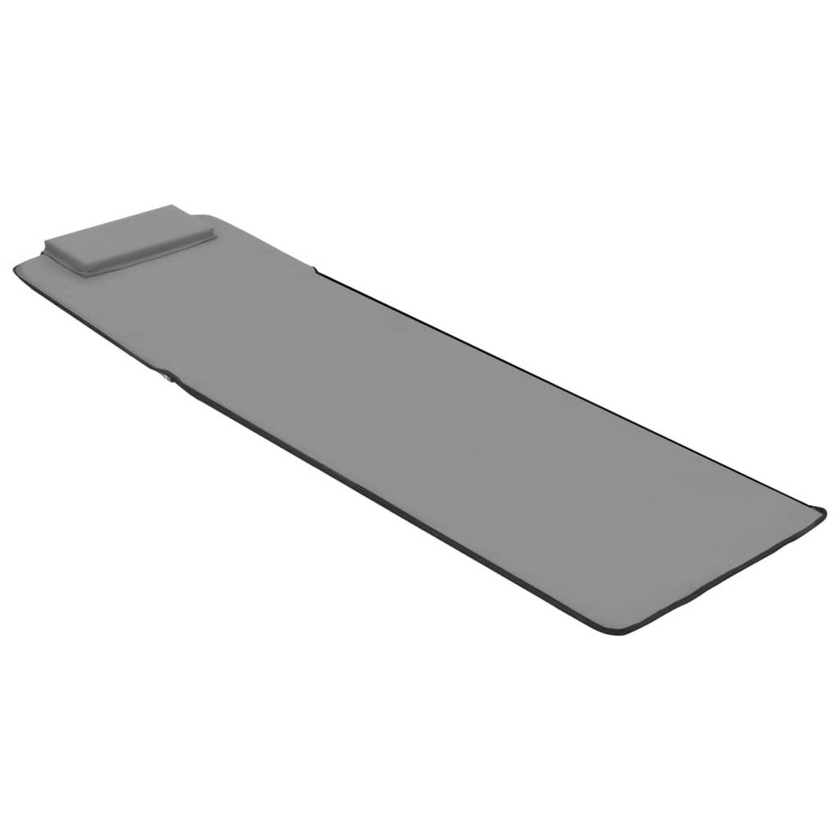 KLAPPBARE Strandmatte 2Er Set Stahl Und Stoff Grau - Grau, Textil (53/47/56cm) - vidaXL