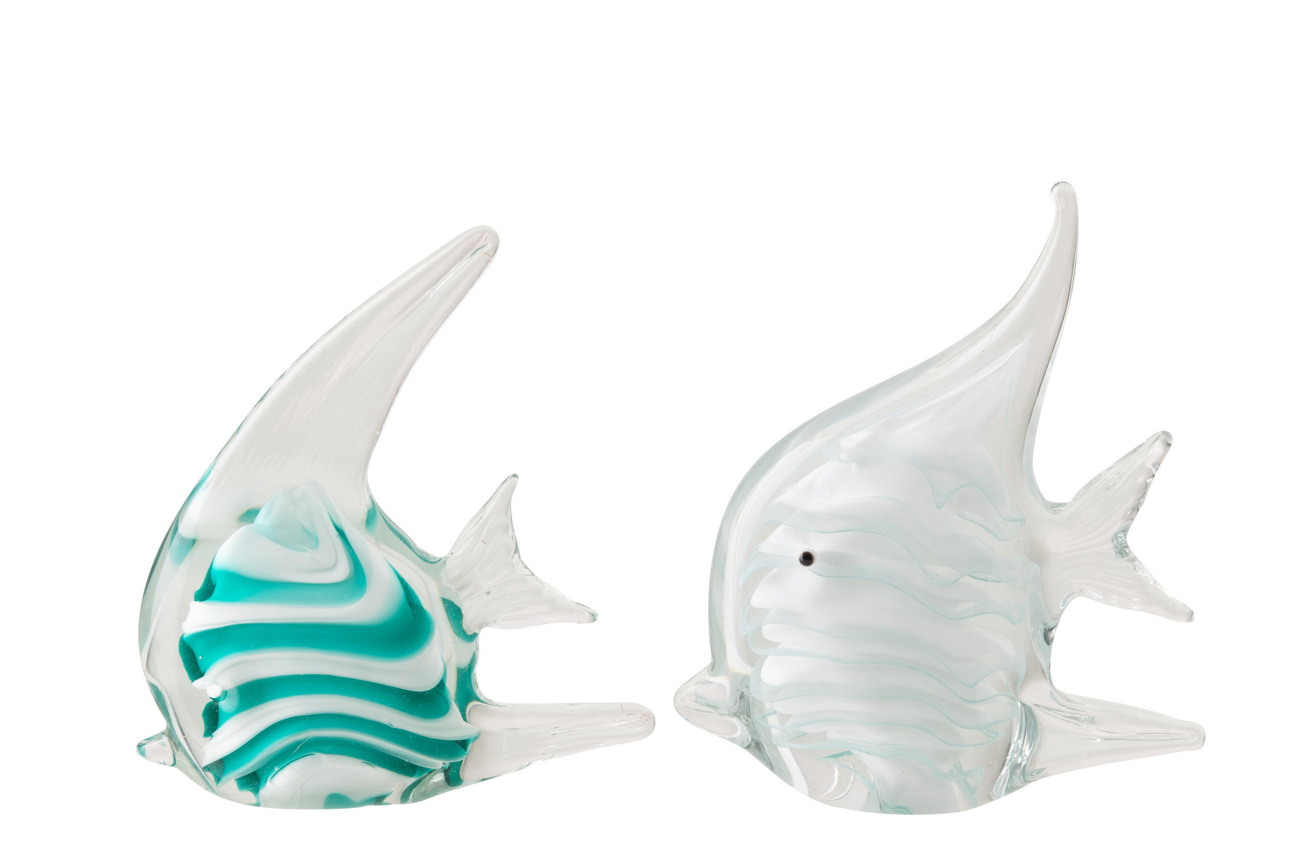 BRIEFBESCHWERER FISCH (2ER SET) - Blau, Glas (4.5/18/16.8cm) - J-Line