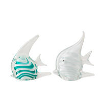 BRIEFBESCHWERER FISCH (2ER SET) - Blau, Glas (4.5/18/16.8cm) - J-Line