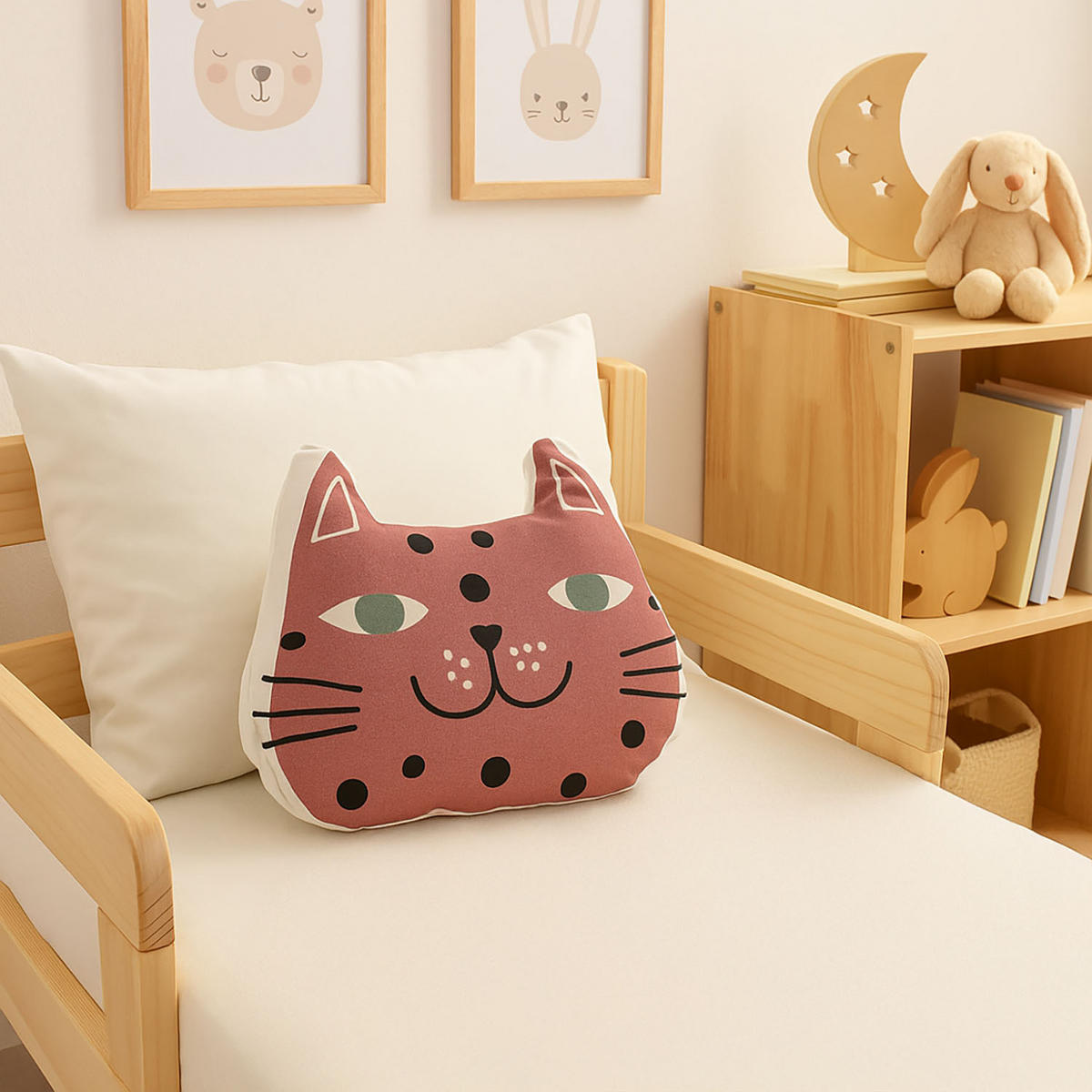 KINDERKISSEN mit Aufdruck 40/35 cm - Multicolor, Naturmaterialen (35/40cm) - Home Styling Collection