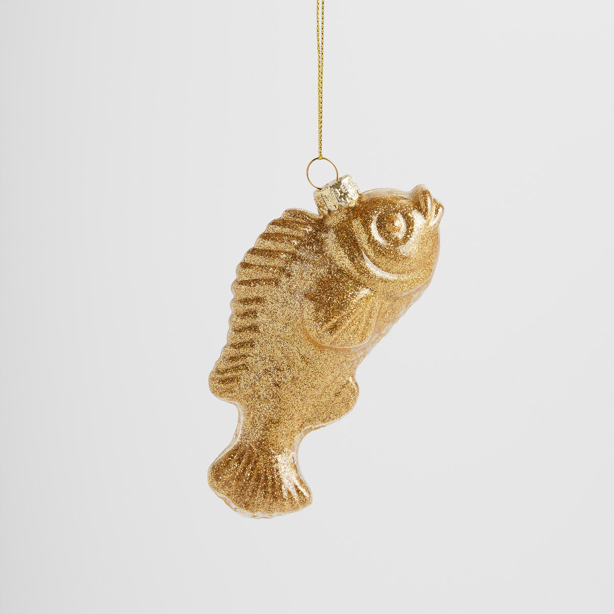 WEIHNACHTSKUGEL Glas KARP, Karpfen 5x12 cm, Gold, Christbaumkugeln, Weihnachtsdeko Xmas, Christmas Deko - Goldfarben, Glas (5/5/12cm) - home&you