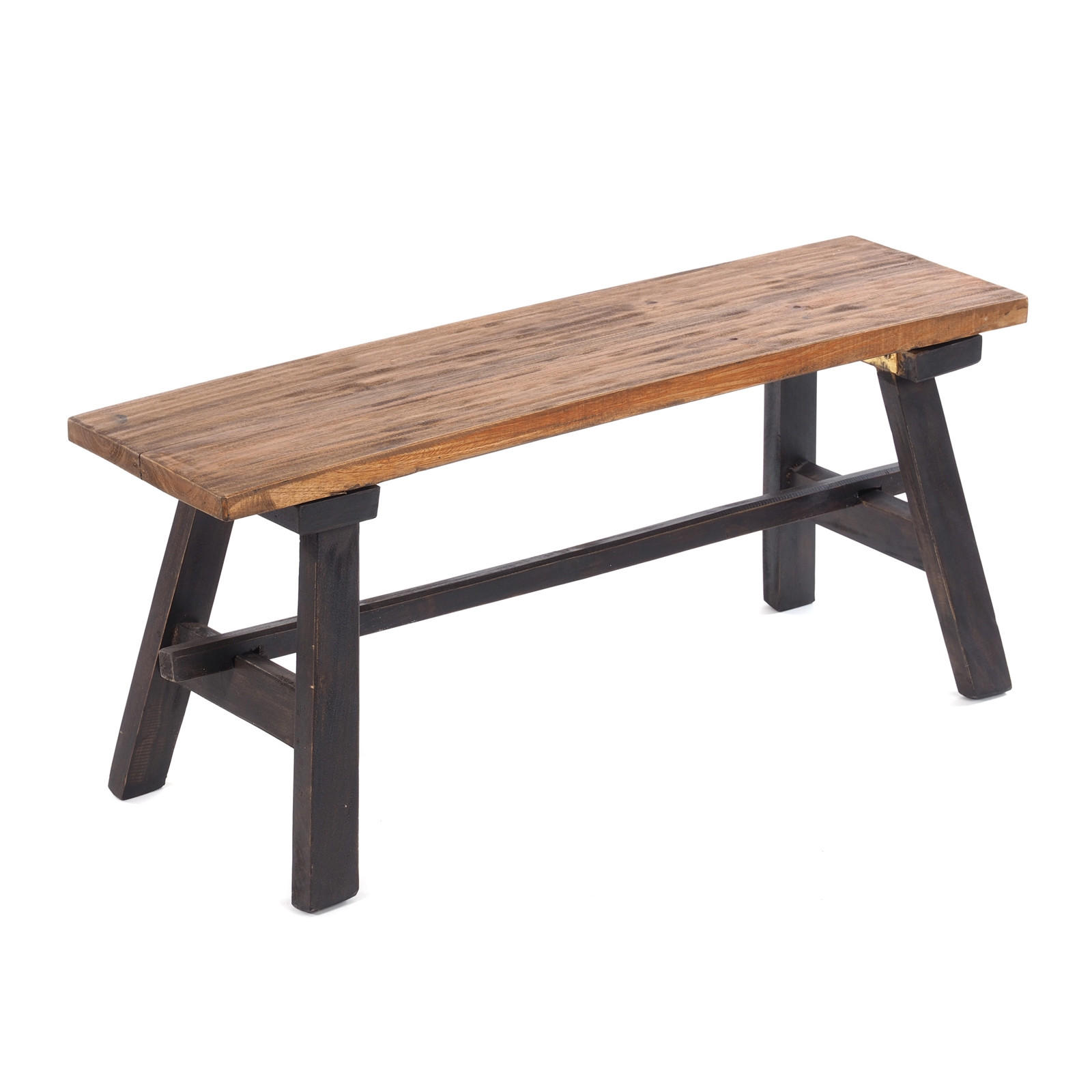 SITZBANK ANZIO 90 Mahagoni Massivholz, zusammenklappbar 04 schwarz-natur - Graubraun, Holz (90/39/26cm) - DESIGN DELIGHTS
