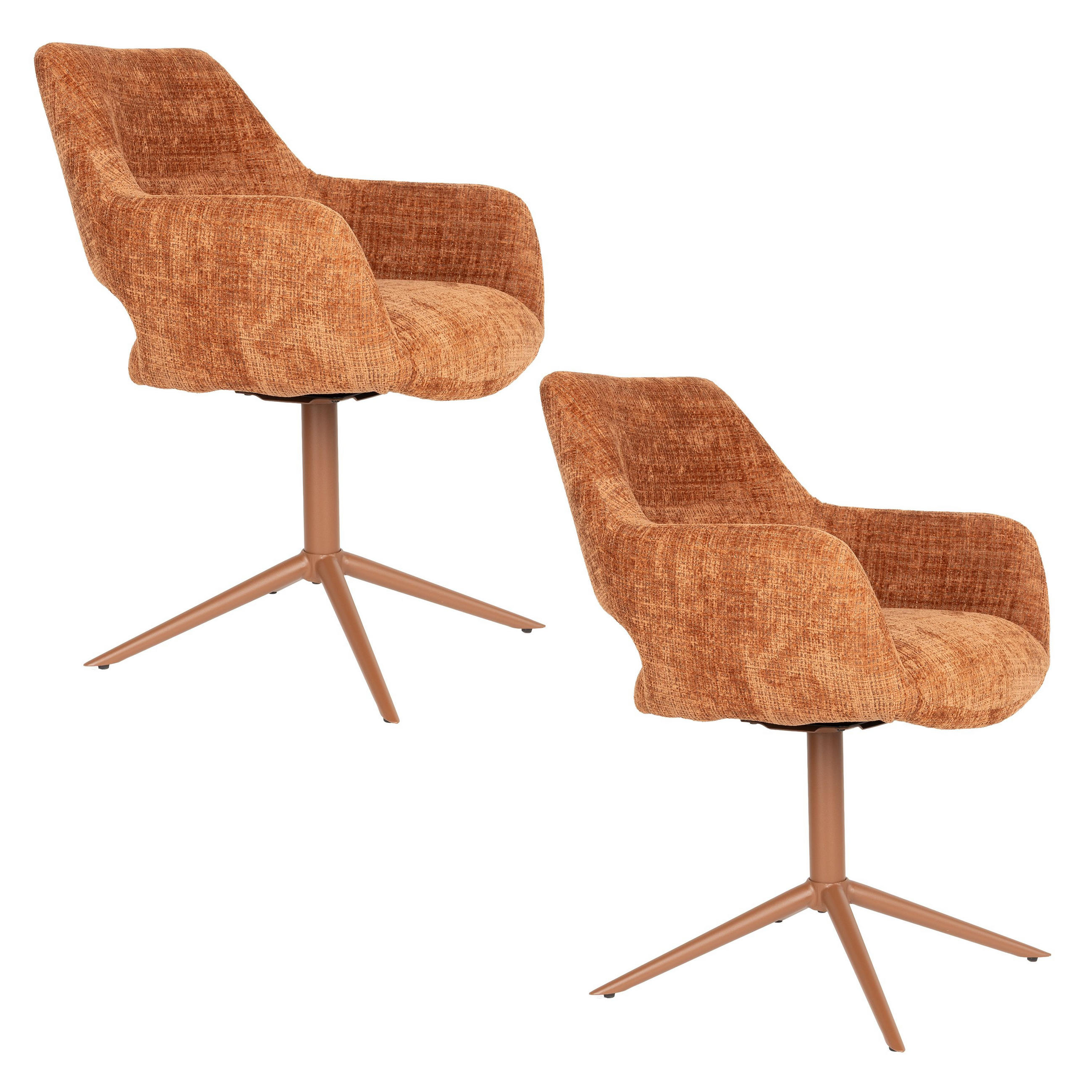 ESSZIMMERSTÜHLE Merel Armleuning Oranje - 2 er Set - Rot, Kunststoff (60/85/62cm) - Housecraft Living