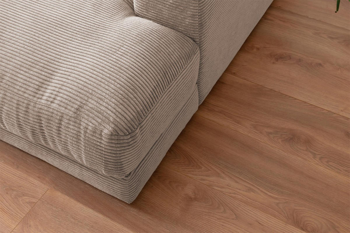 BIG SOFA XL MADELINE Taupe Cord - Taupe/Schwarz, Kunststoff/Textil (290/85/190cm) - KAWOLA