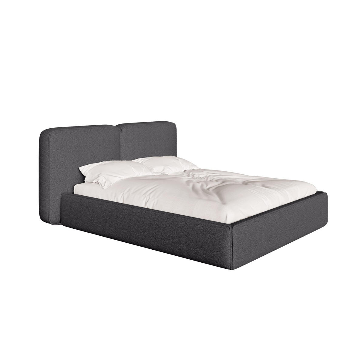 POLSTERBETT Lauga 180x200 cm, Graphit - Graphitfarben, Textil (180/200cm) - Fedve