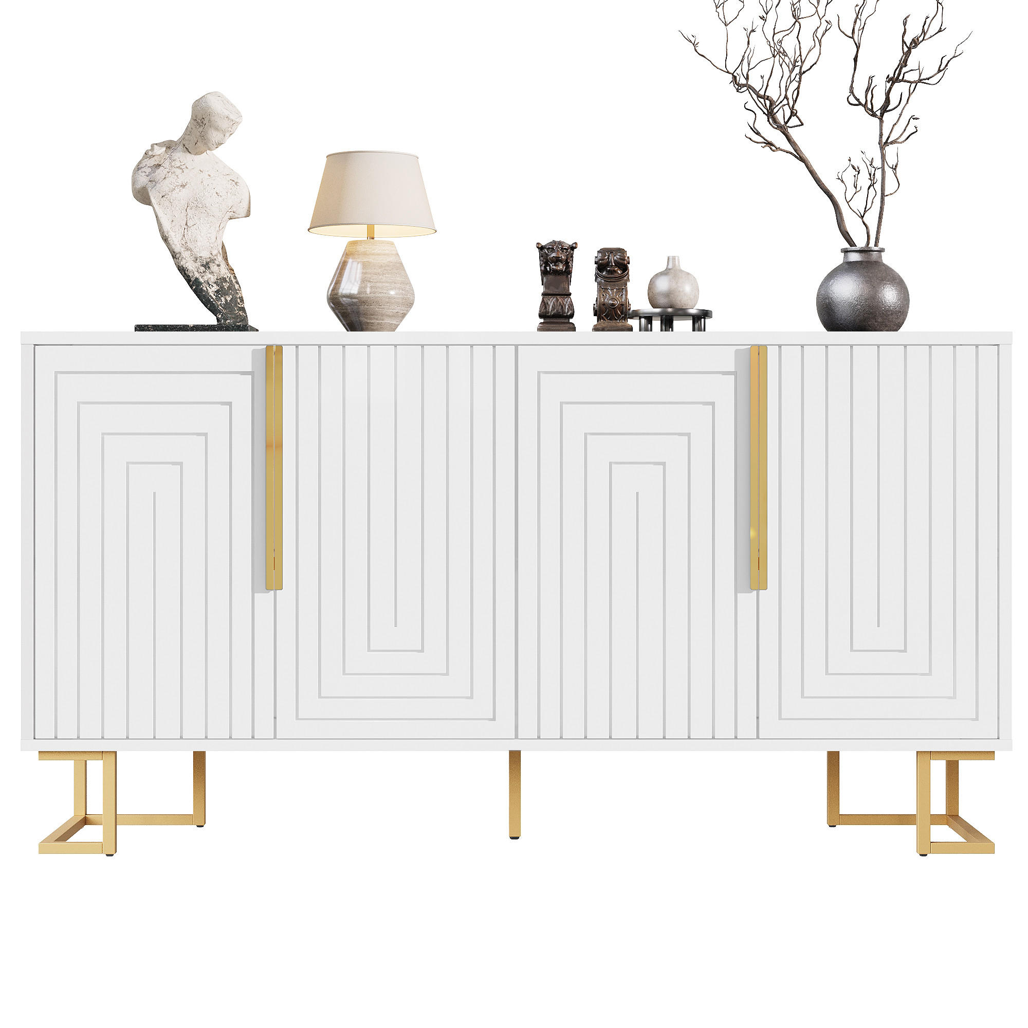Meubliv Sideboard Weiß 40x75x152 cm