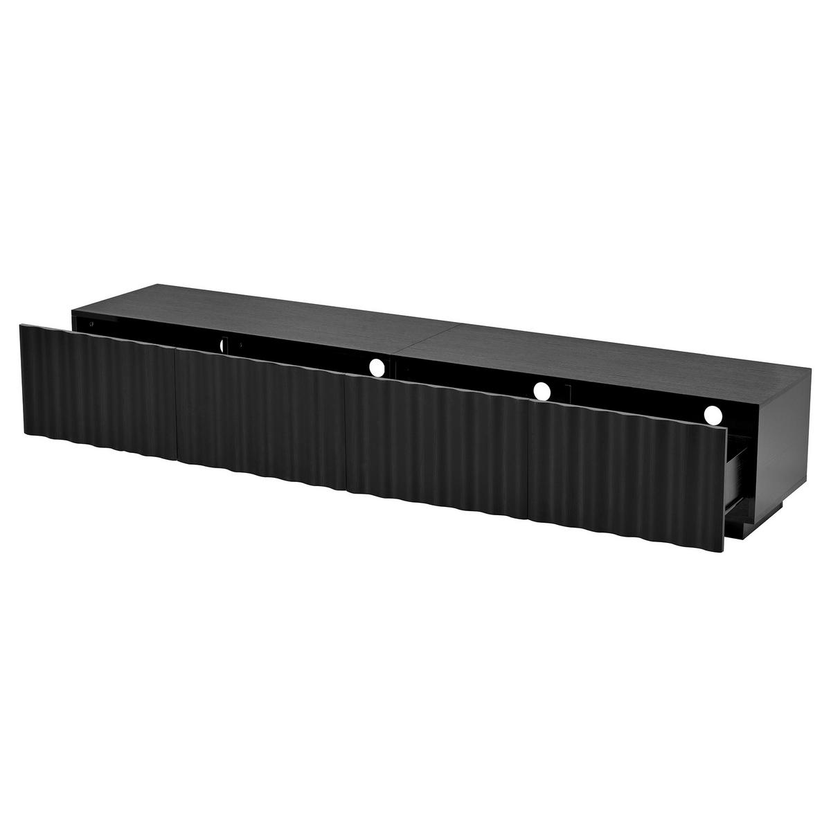 WOHNZIMMER-SET in Schwarz Wohnzimmermöbelset mit Schuhbladen, Lowboard & Couchtisch - Schwarz, Holzwerkstoff (200/35/40cm) - STILVORA