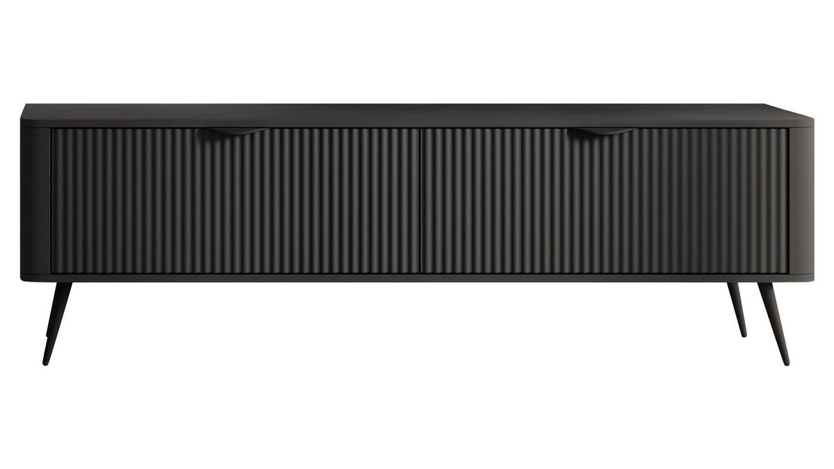 TV-ELEMENT Lante 2D - Dunkelgrau/Schwarz, Holzwerkstoff/Metall (164/52/38cm) - MIRJAN24