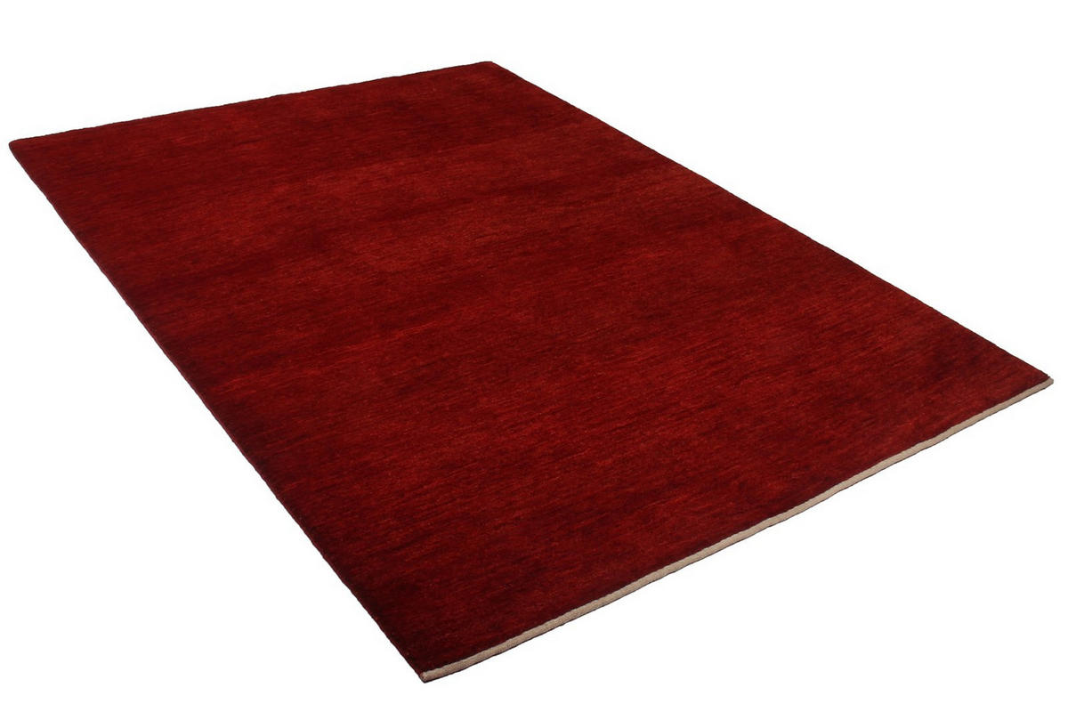GABBEH-TEPPICH handgeknüpft Rizbaf Rot 208/150 cm Schurwolle - Rot, Textil (150/208cm) - Looma
