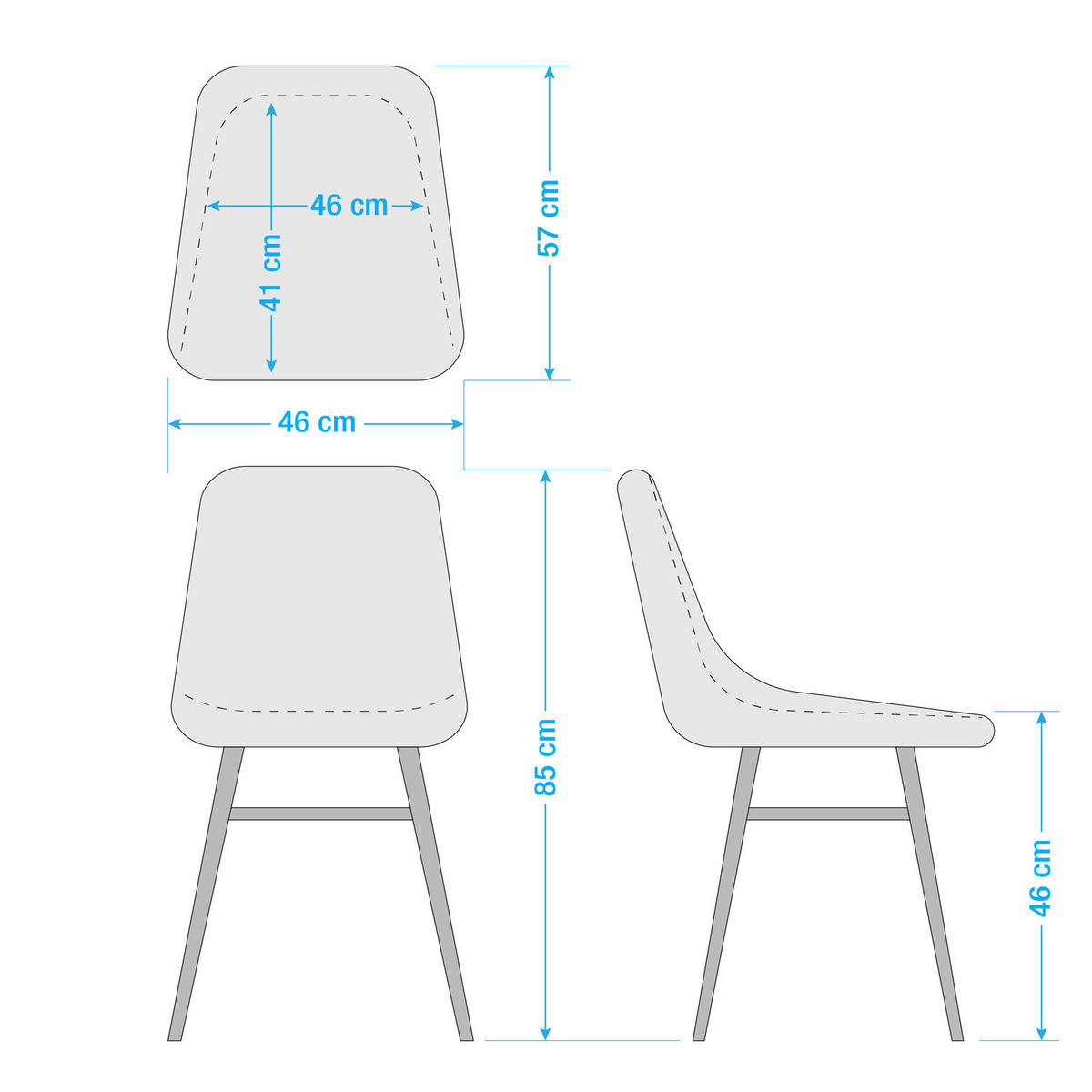 POLSTERSTUHL - Webstoff - Buchefarben/Mintgrün, Holz/Textil (46/85/57cm) - home24