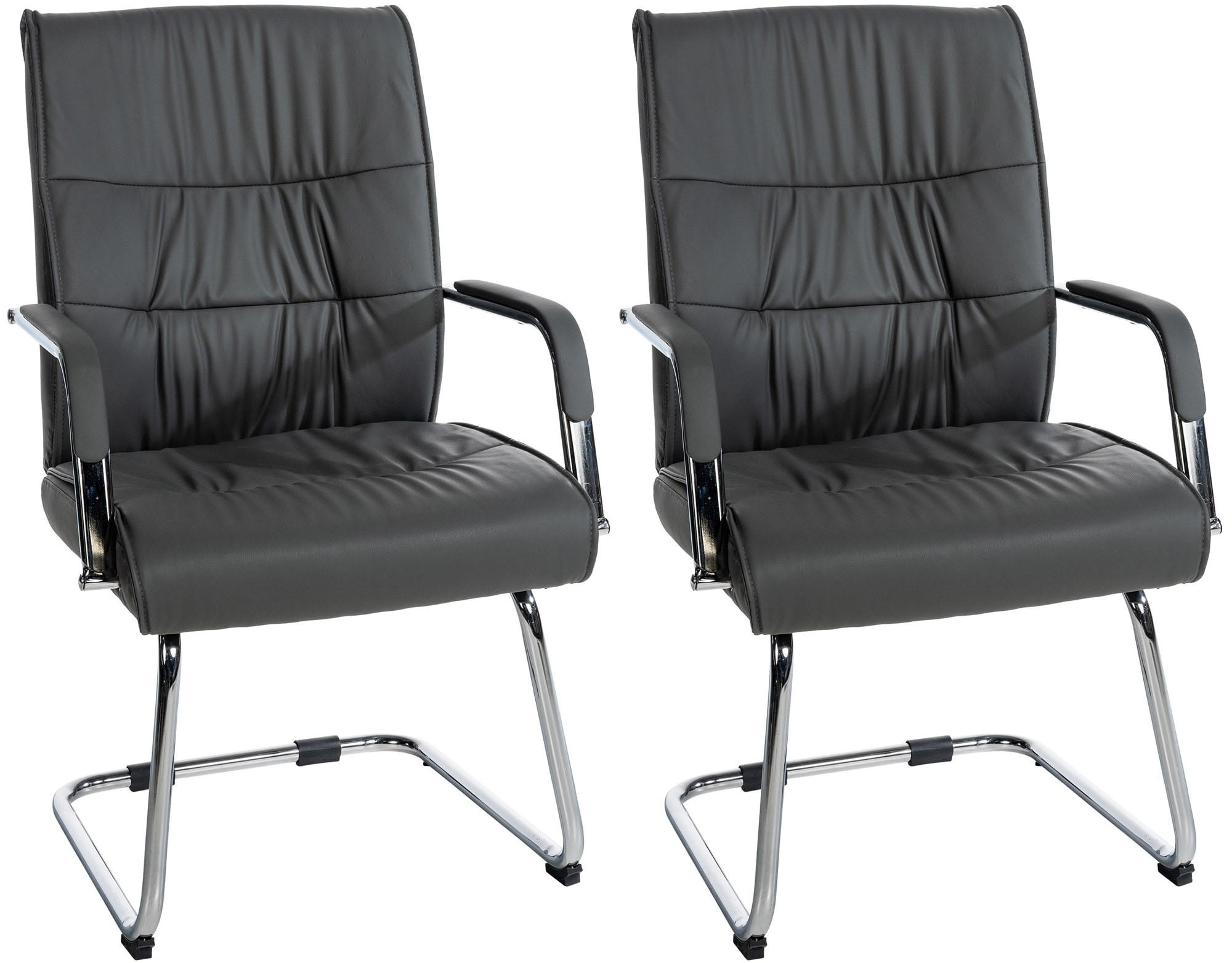 SCHWINGSTUHL 2er Set Lederlook grau - Grau, Textil/Metall (58/100/66cm) - CLP