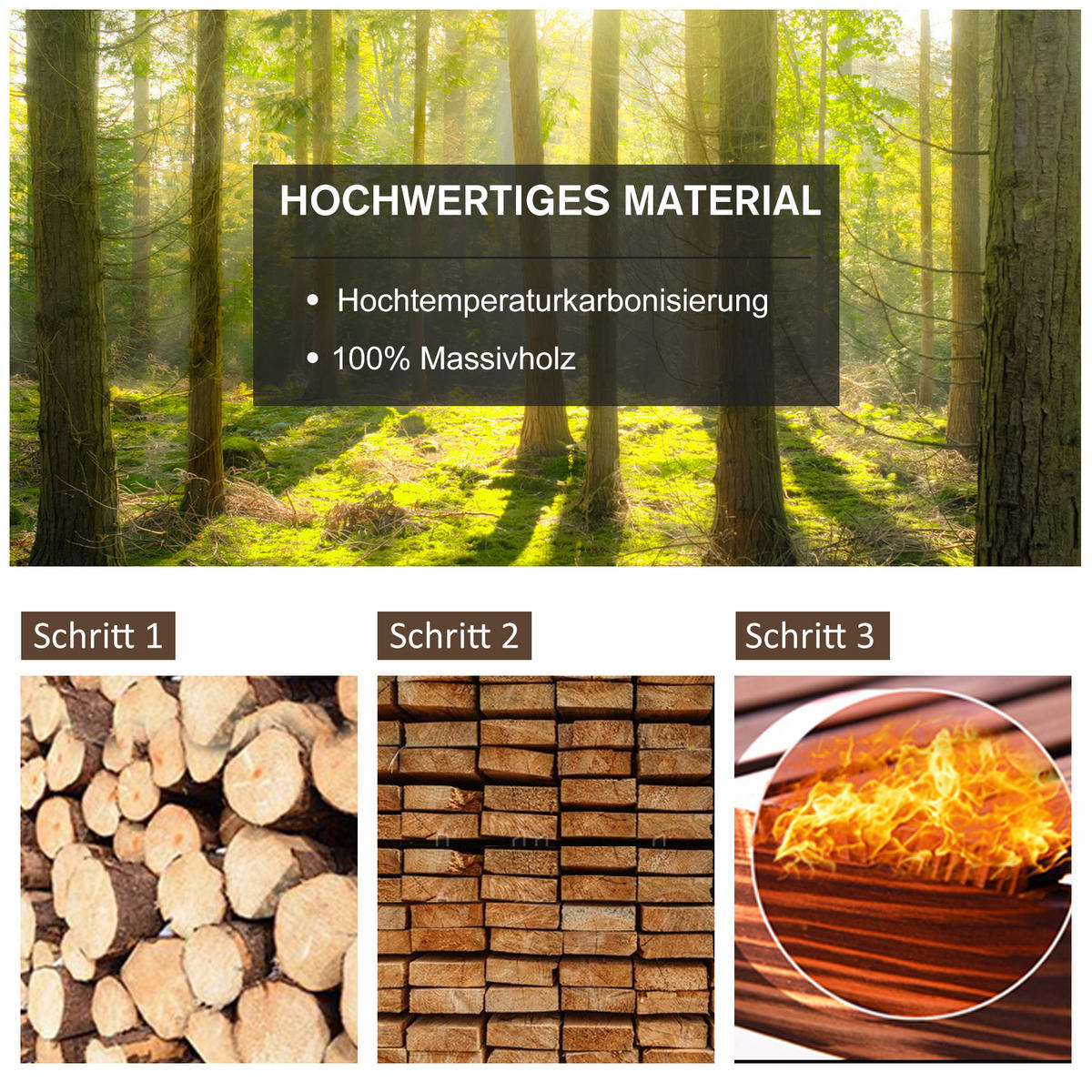 SCHAUKELLSTUHL DE-06950, versiegeltes Massivholz wetterbeständig - Dunkelbraun, Holz (88/92/68cm) - ComfortXL