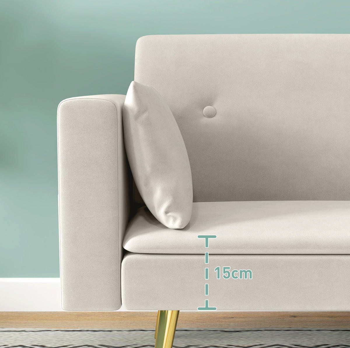 SCHLAFSOFA verstellbar 160 x 93 cm Beige - Beige, Holzwerkstoff (181/78.5/73cm) - Meubliv