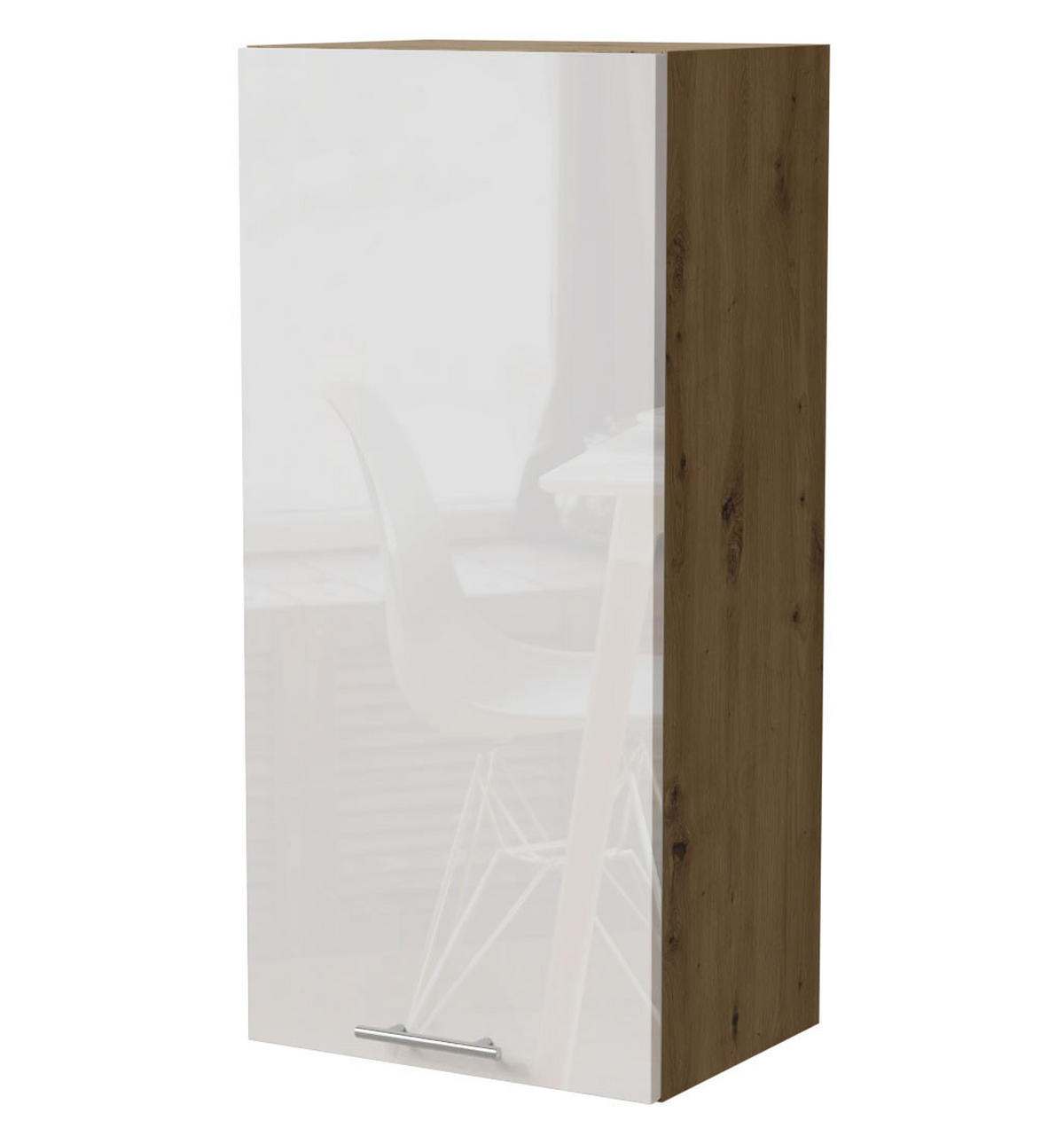 KÜCHENHÄNGESCHRANK Essen W4/45 Weiß Hochglanz / Eiche Artisan Matt 45 / 32,5 / 96cm - Weiß Hochglanz/Eiche Artisan, Holz/Holzwerkstoff (45/96/32.5cm) - Feldmann-Wohnen