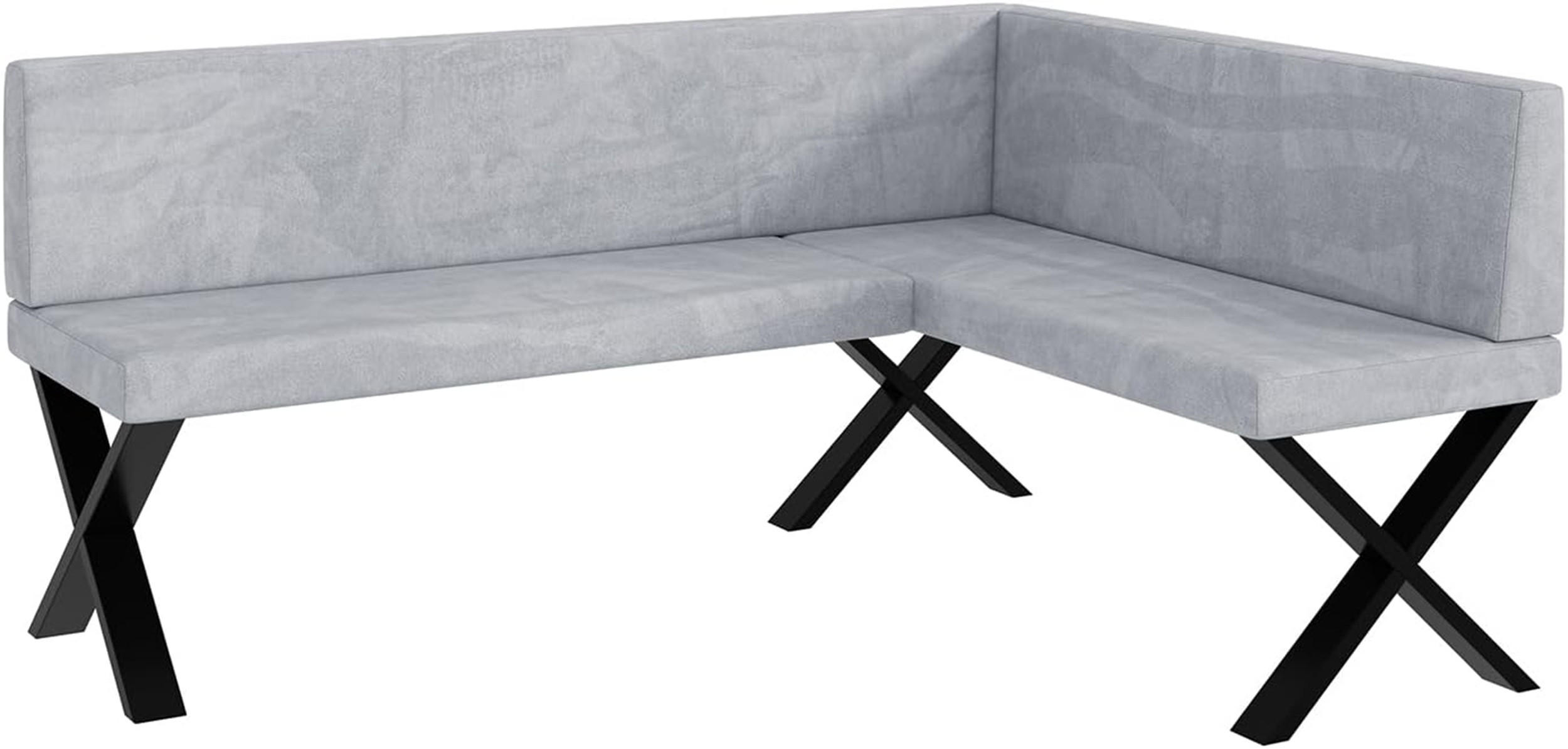 ECKBANK TONI_X - Hellgrau, Textil (128/168cm) - Meblini
