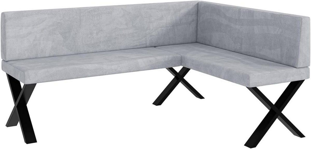 ECKBANK TONI_X - Hellgrau, Textil (128/168cm) - Meblini
